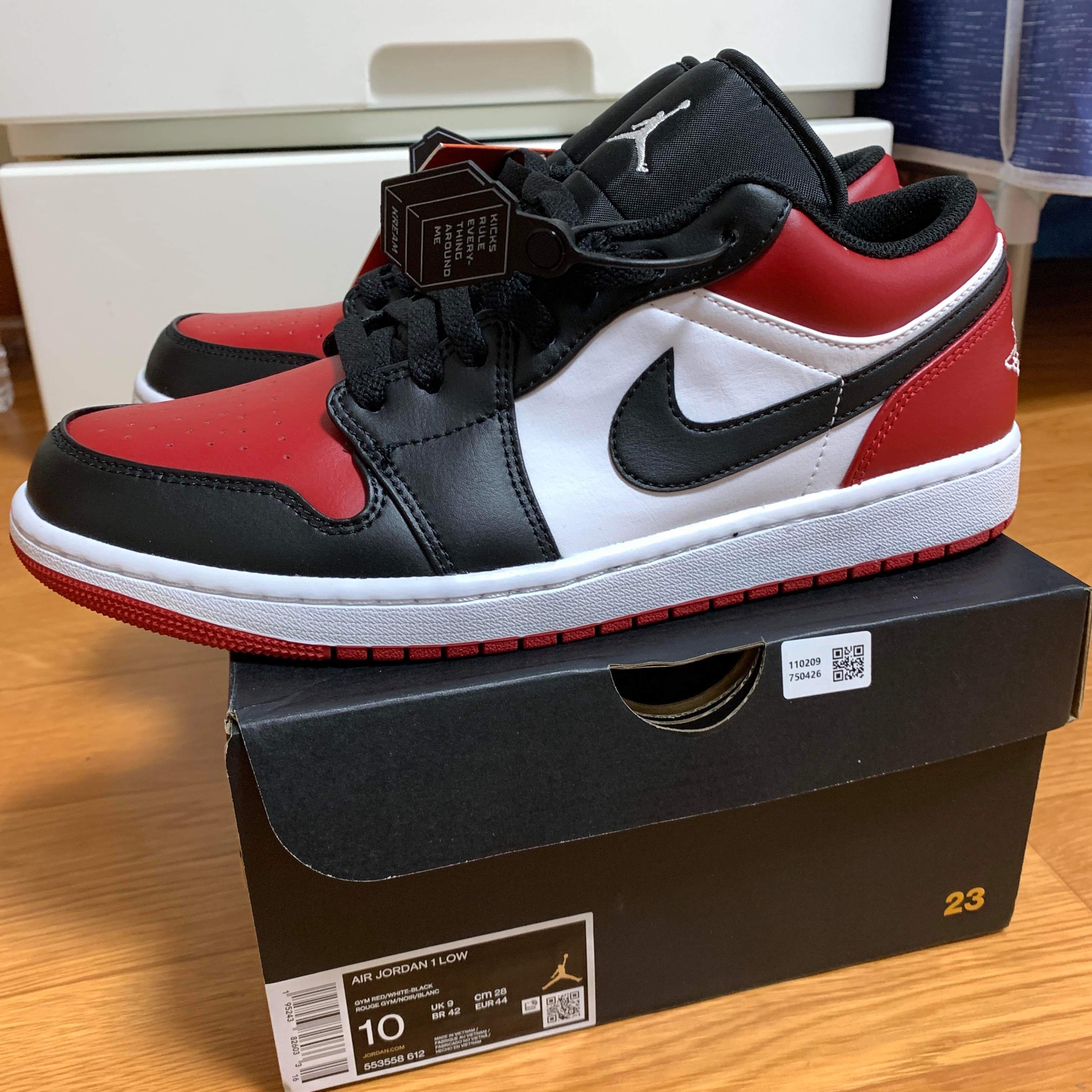 Jordan 1 Low Bred Toe 착용 스타일 - 1