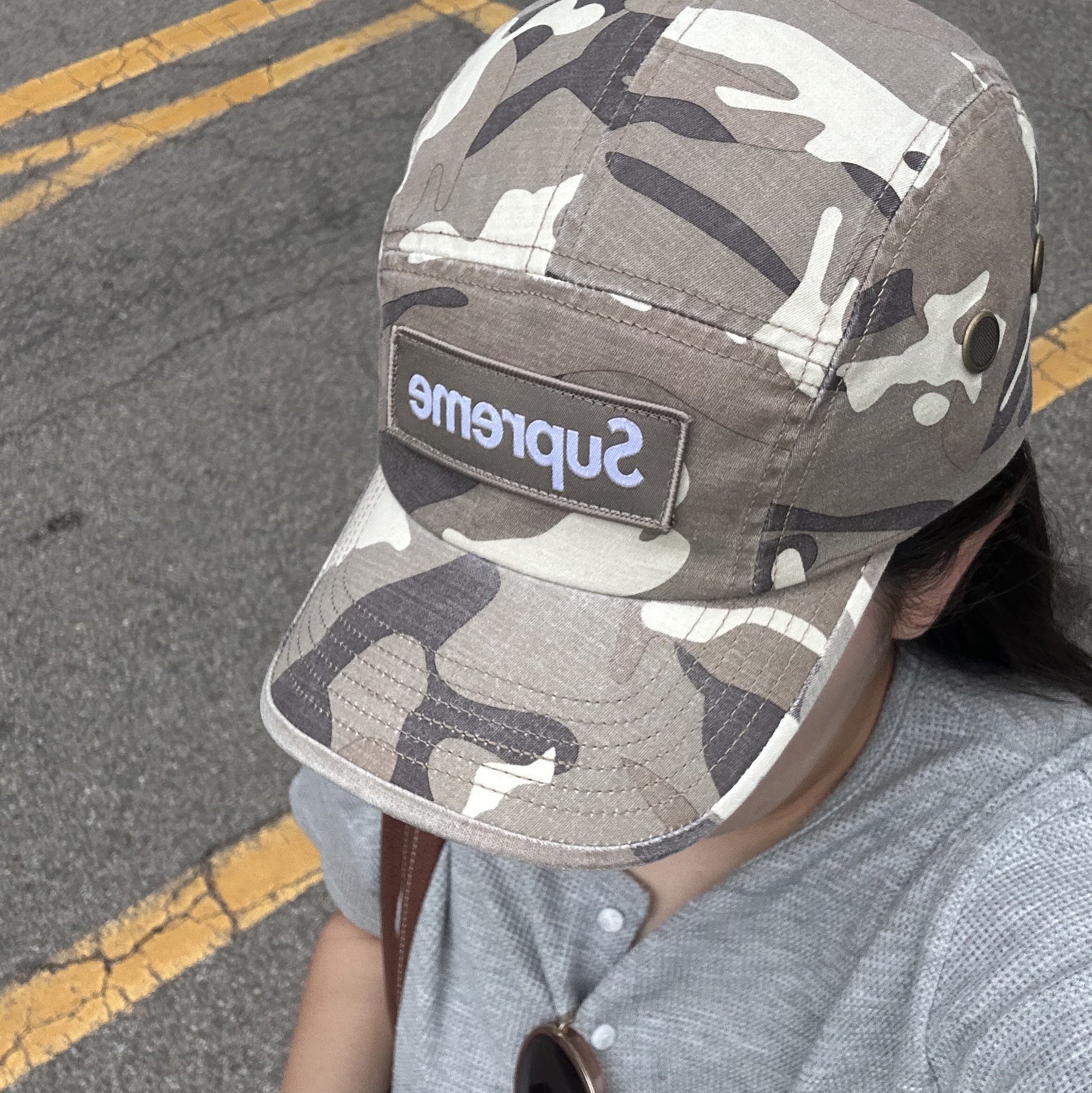 Supreme Military Camp Cap Stone Camo - 23SS 착용 스타일
