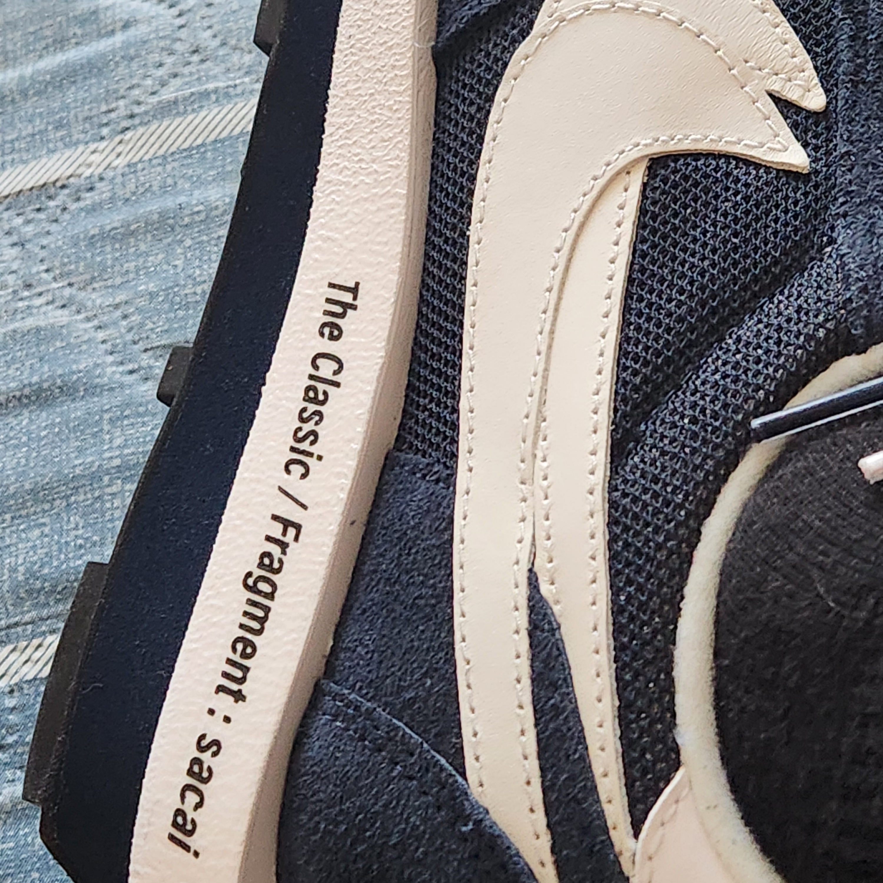 Nike x Sacai x Fragment LDWaffle Blackened Blue 착용 스타일 - 2