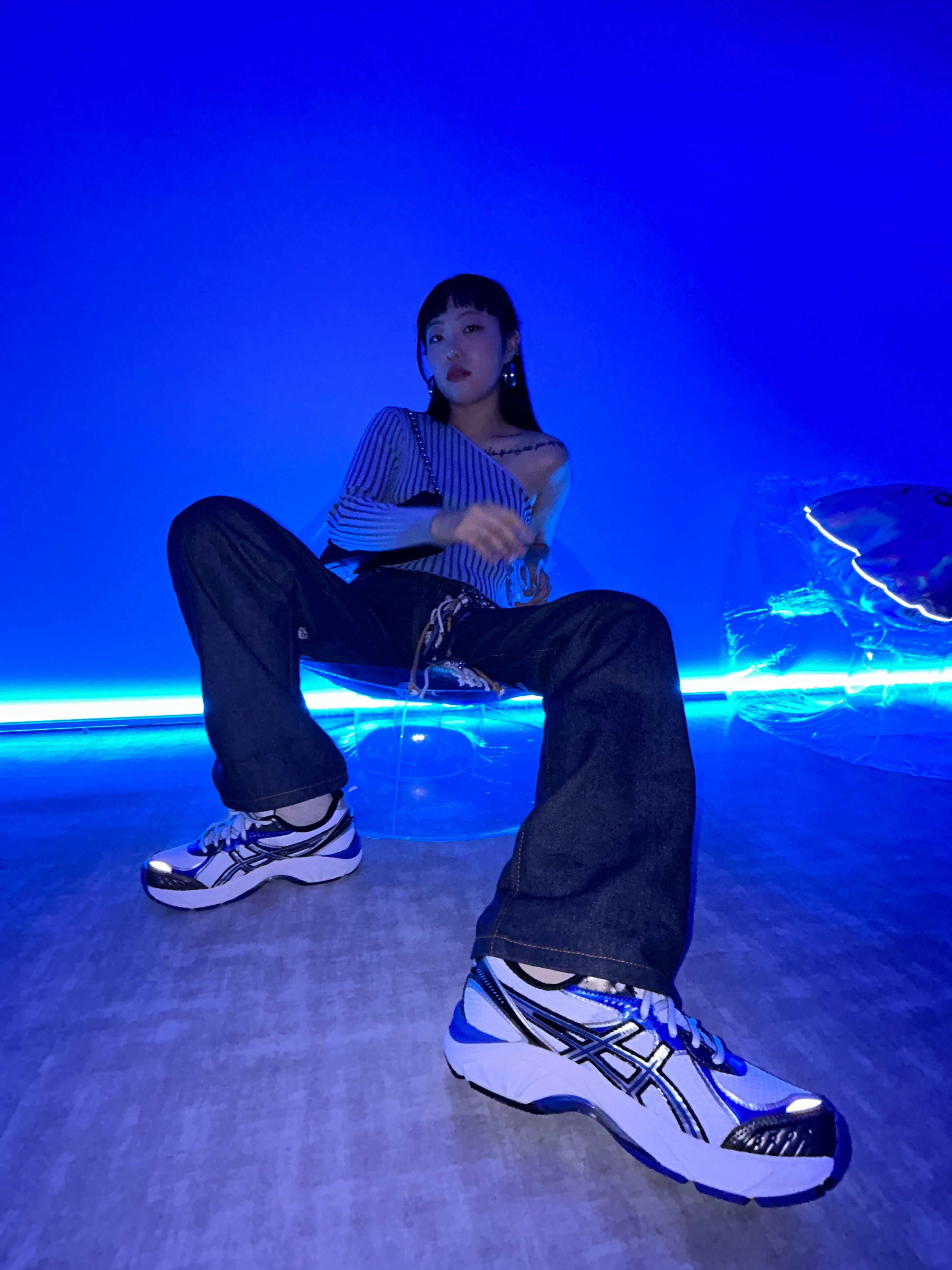 Asics GT-2160 White Illusion Blue 착용 스타일 - 3
