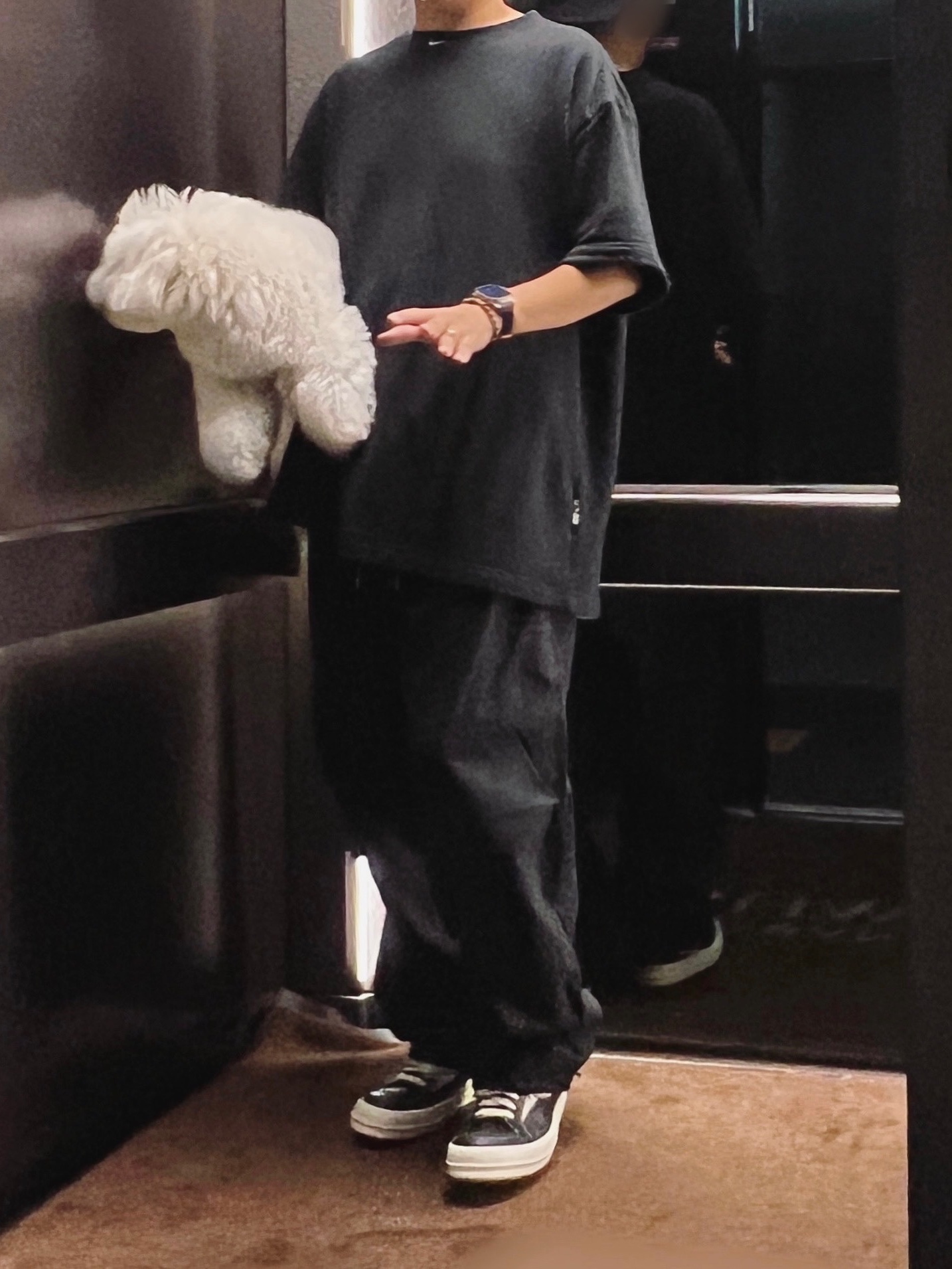 Essentials The Black Collection Relaxed Trousers Black - 23SS, Rick Owens Luxor Vintage Sneakers Black Milk 착용 스타일 - 2