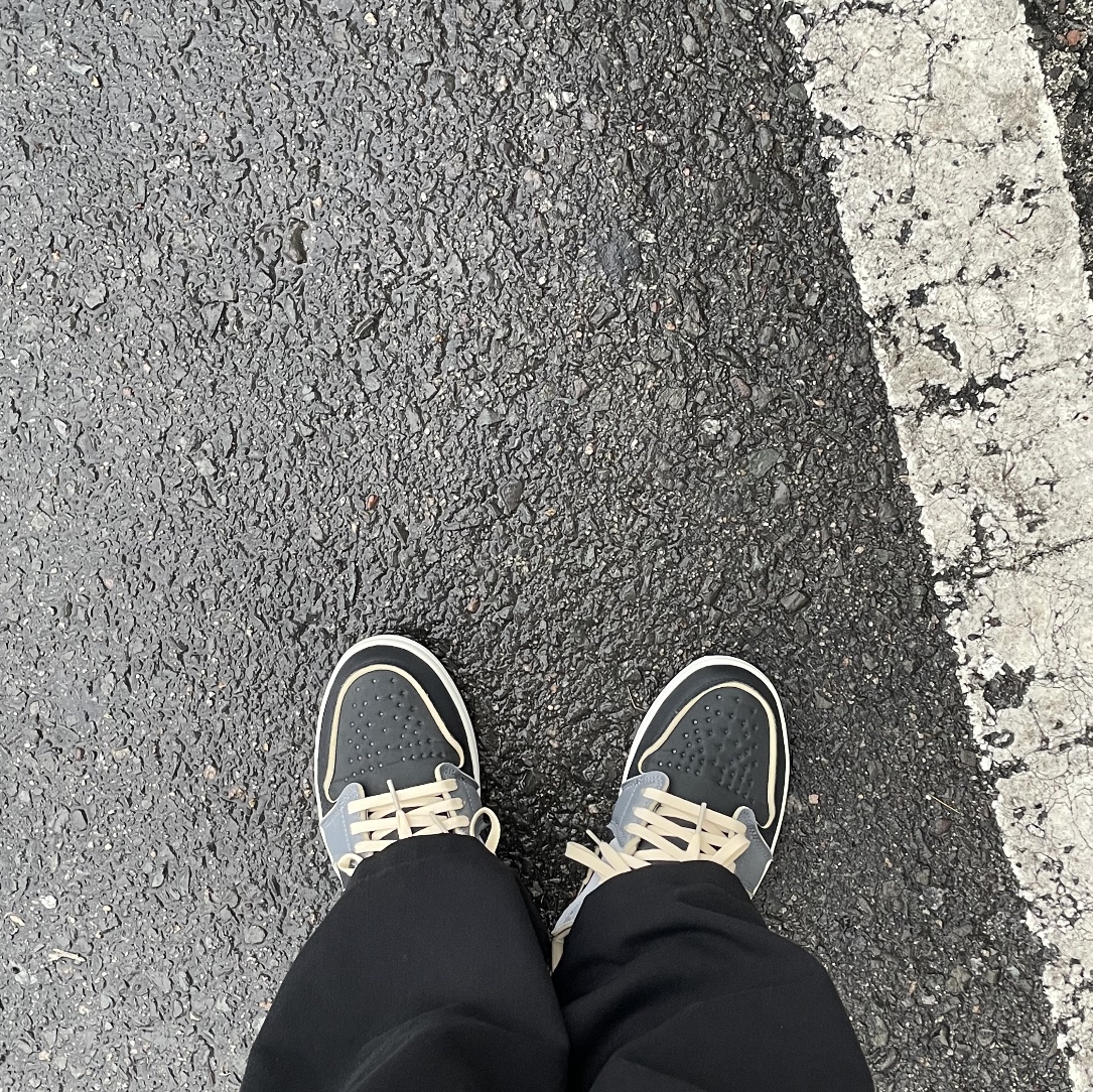 Jordan 1 Retro Low OG EX Black and Smoke Grey 착용 스타일 - 1