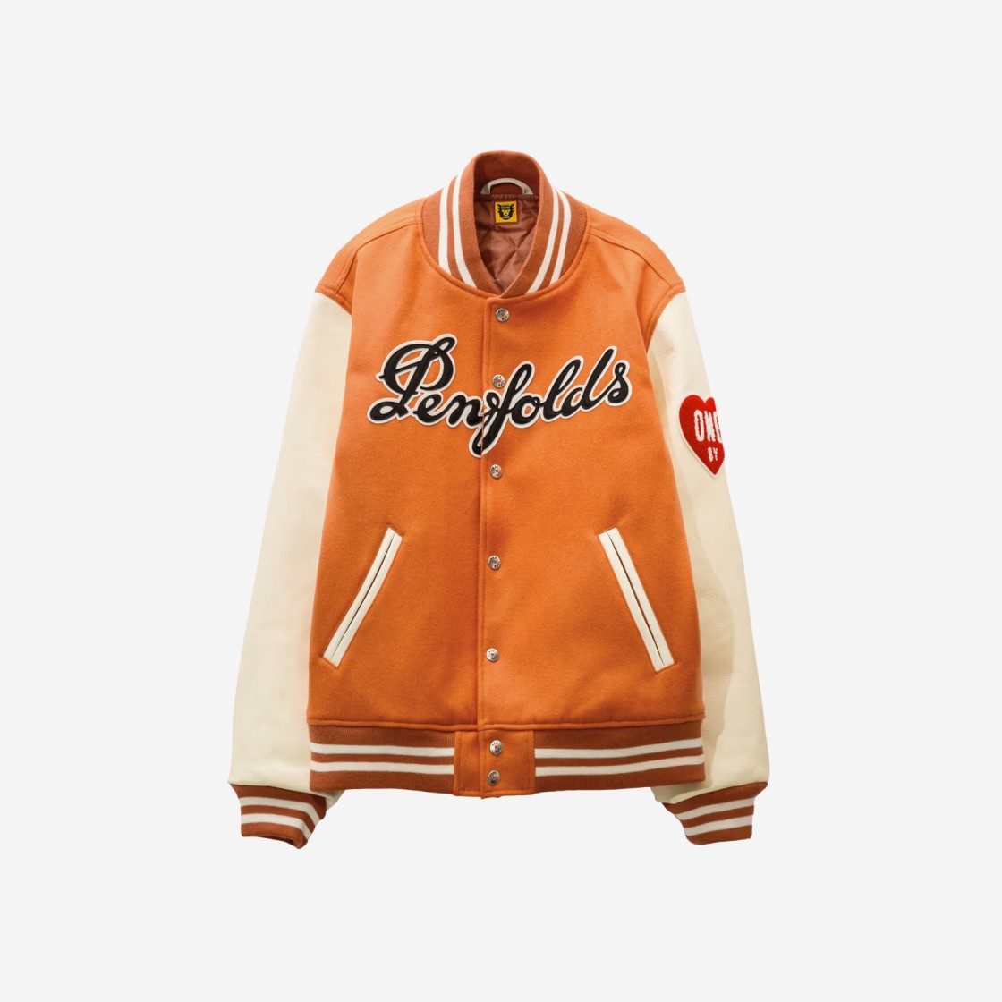 Human Made x One By Penfolds Varsity Jacket #4 Orange - HBX Exclusive 상세 이미지 1