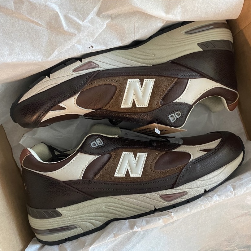 New Balance 991 Made in UK Earth French Roast 착용 스타일