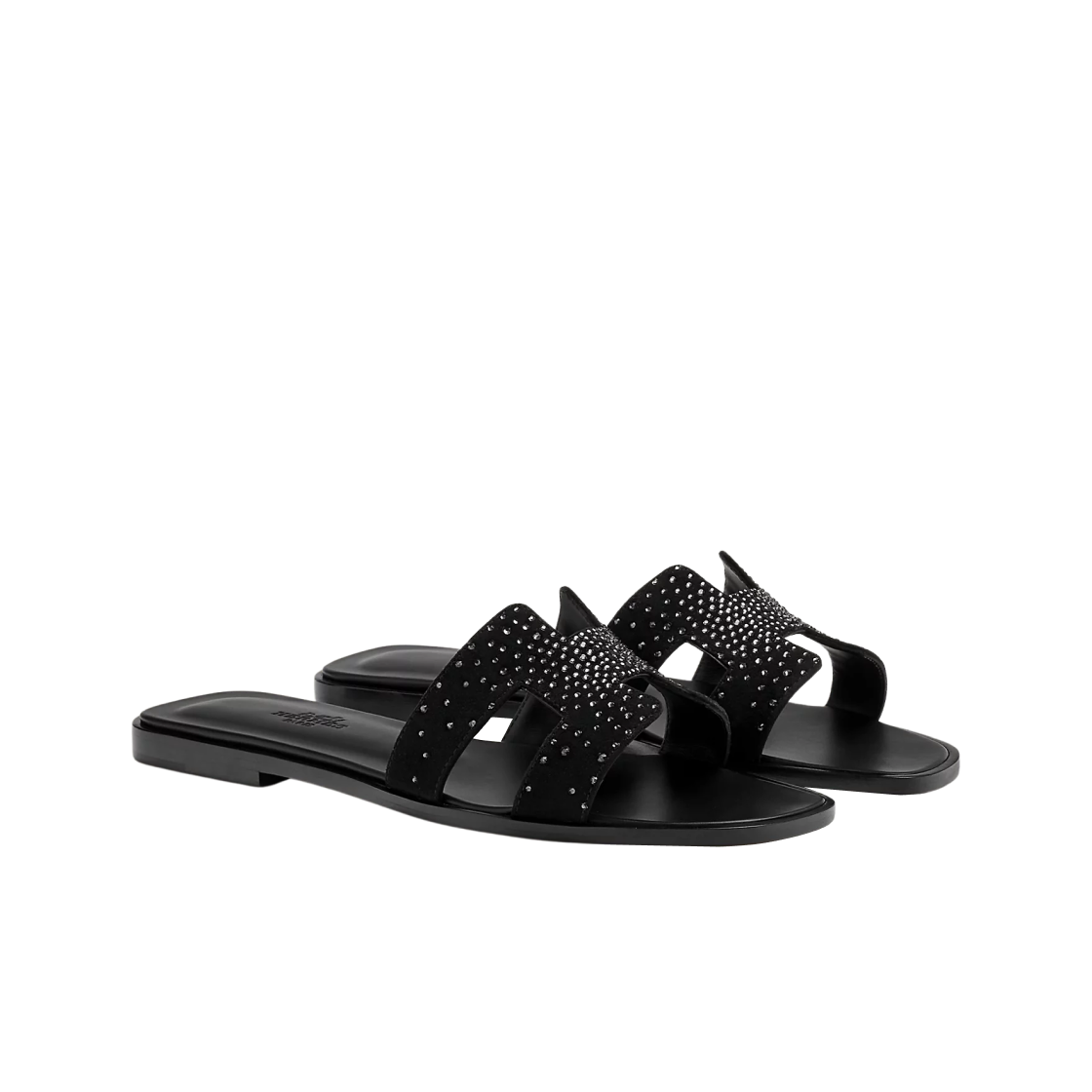 (W) 에르메스 오란 샌들 스웨이드 고트스킨 & 누아((W) Hermes Oran Sandal Suede Goatskin & Noir) - 2