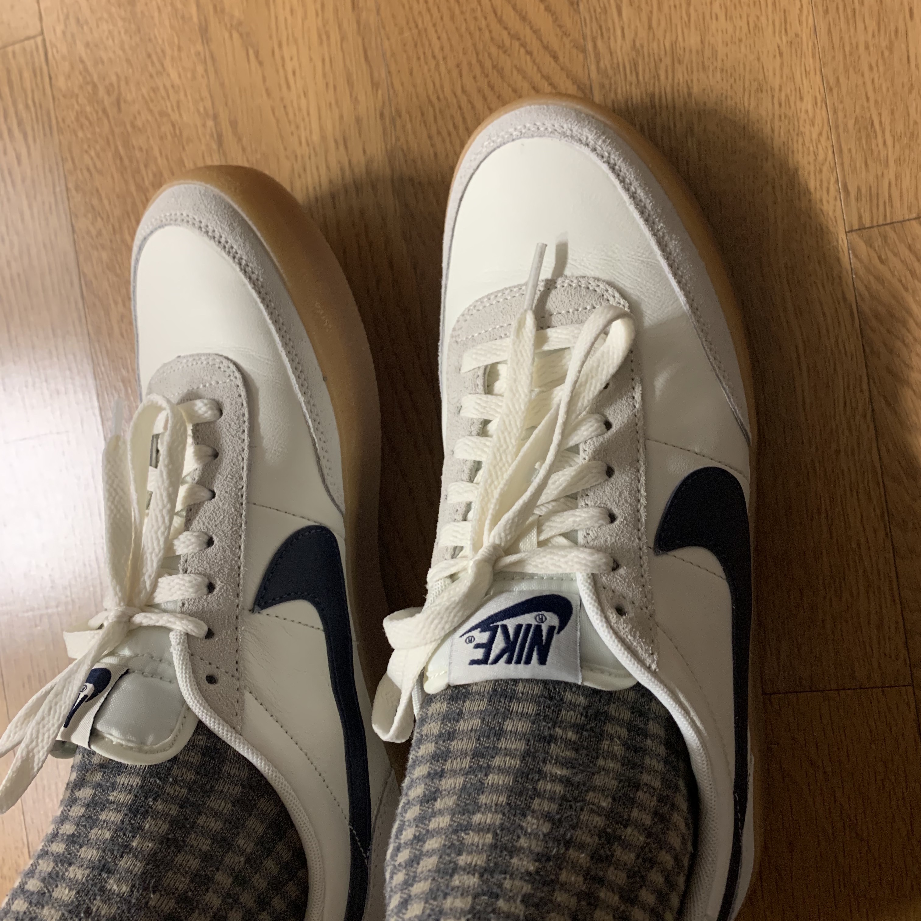 Nike x J.Crew Killshot 2 Sail Midnight Navy 착용 스타일
