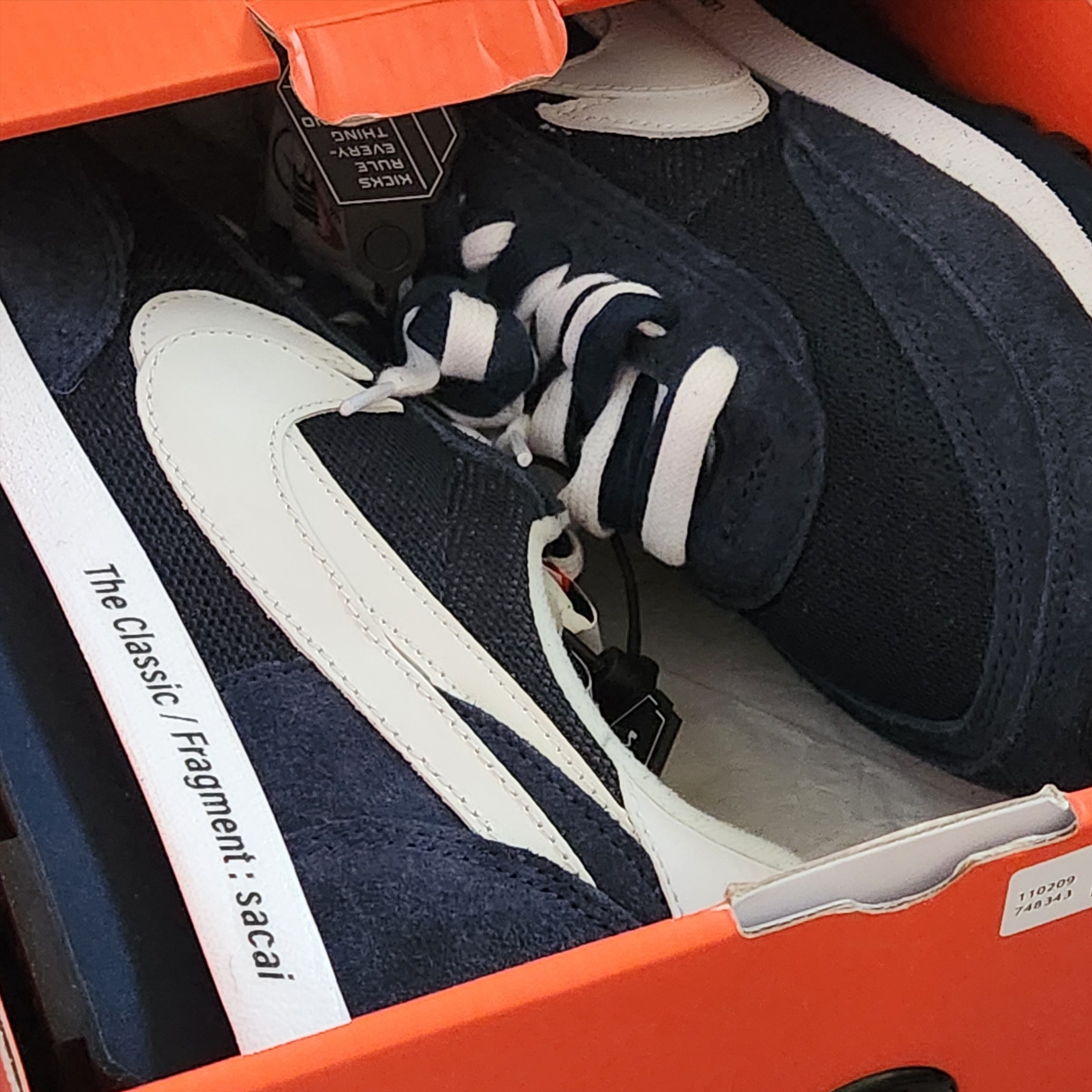 Nike x Sacai x Fragment LDWaffle Blackened Blue 착용 스타일 - 1