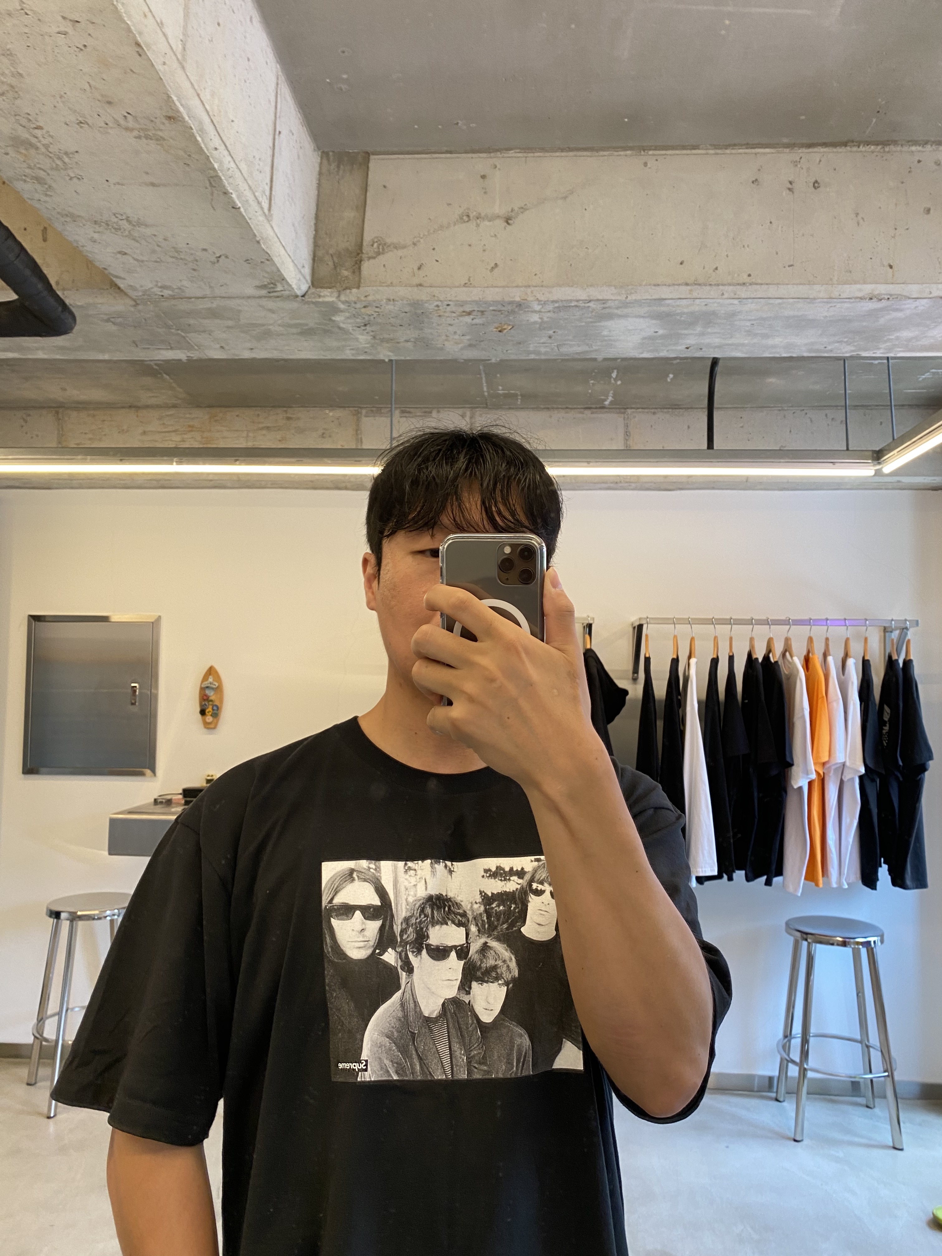 Supreme The Velvet Underground T-Shirt Black - 19FW, Nike x Drake Nocta Socks White (3 Pack) 착용 스타일 - 2