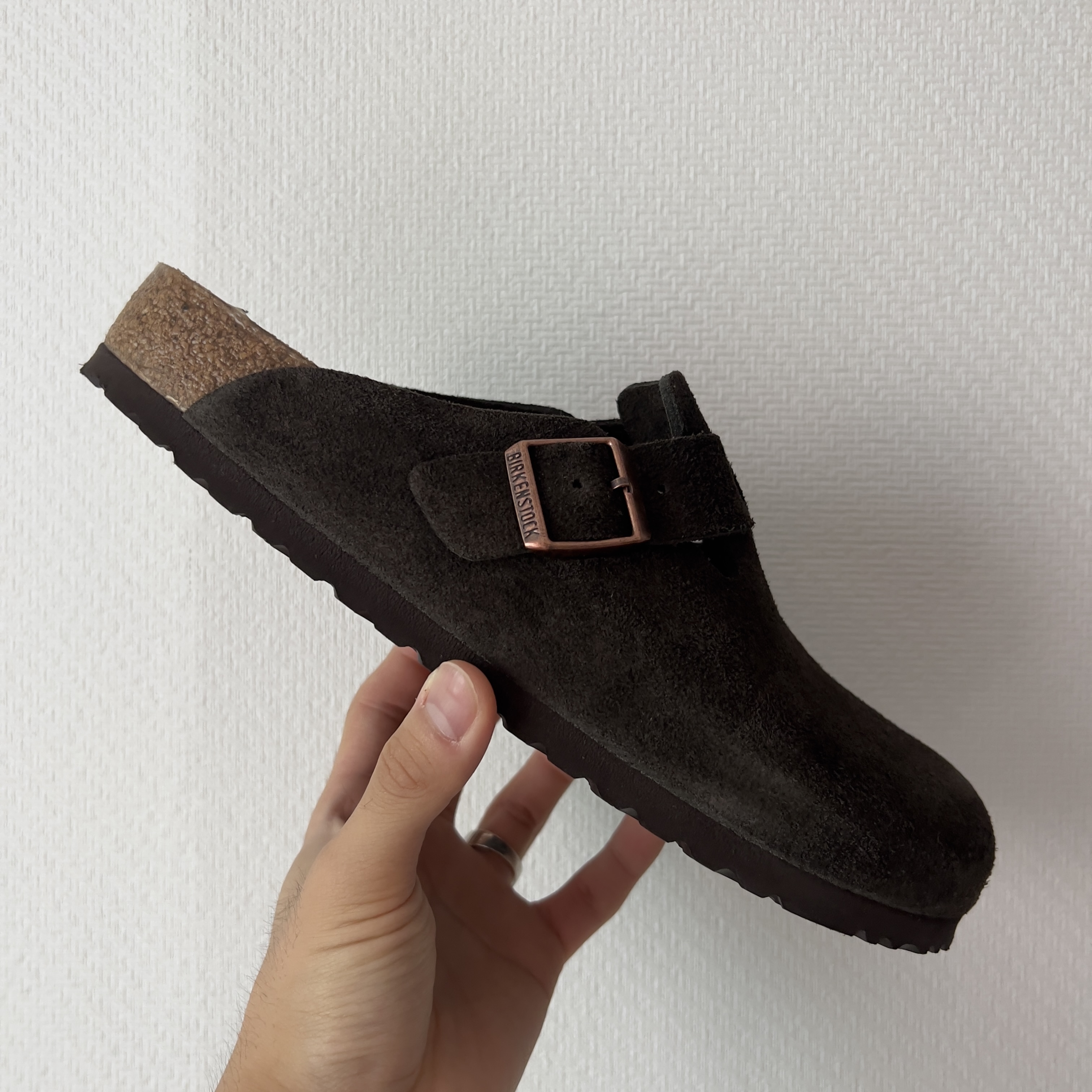 Birkenstock Boston Soft Footbed Mocha - Regular 착용 스타일