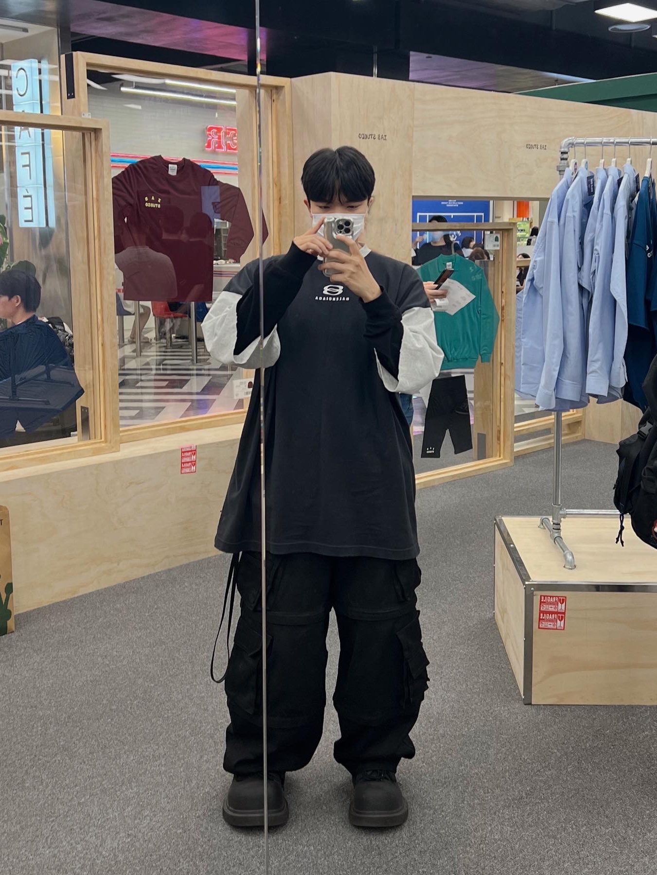 Balenciaga Steroid Derby Black 착용 스타일