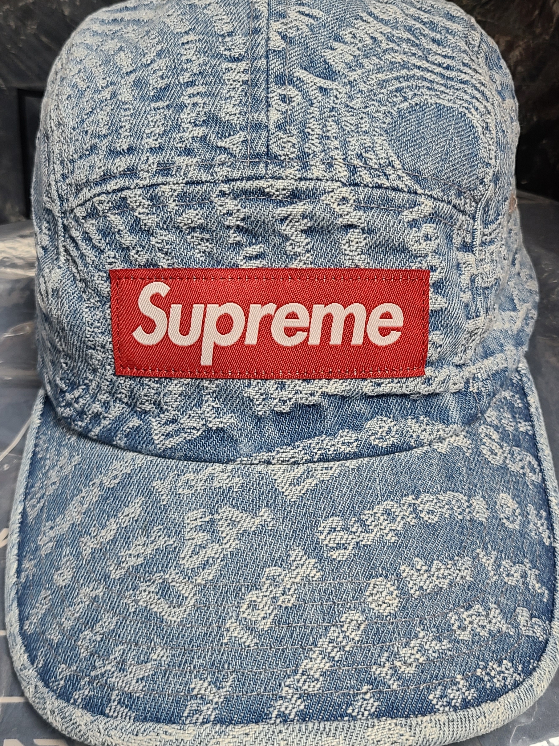 Supreme Circles Jacquard Denim Camp Cap Blue - 21FW 착용 스타일