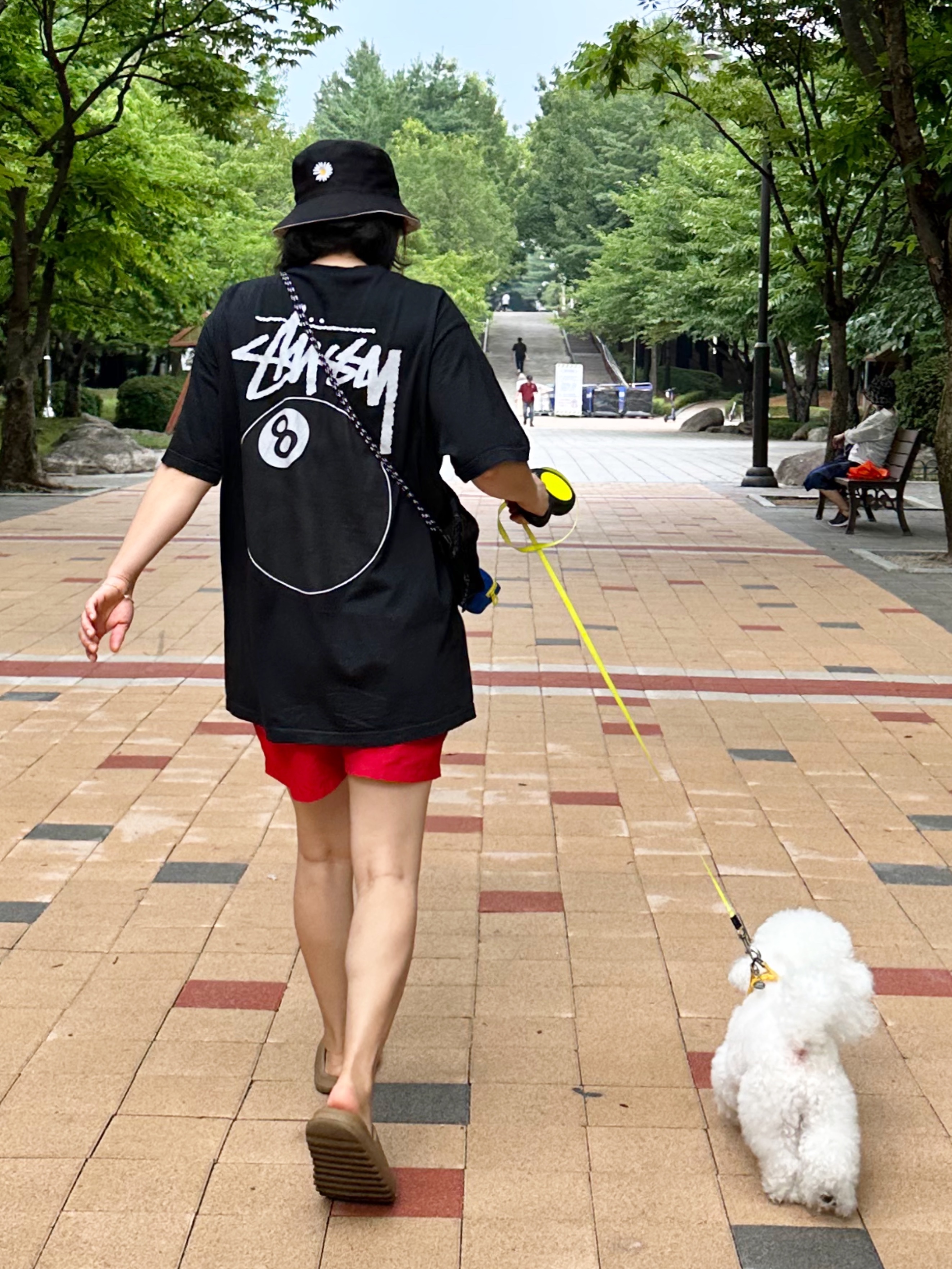 Stussy 8 Ball T-Shirt Black - 22SS, (W) Nike ACG Oversized Shorts Light Crimson - Asia 착용 스타일