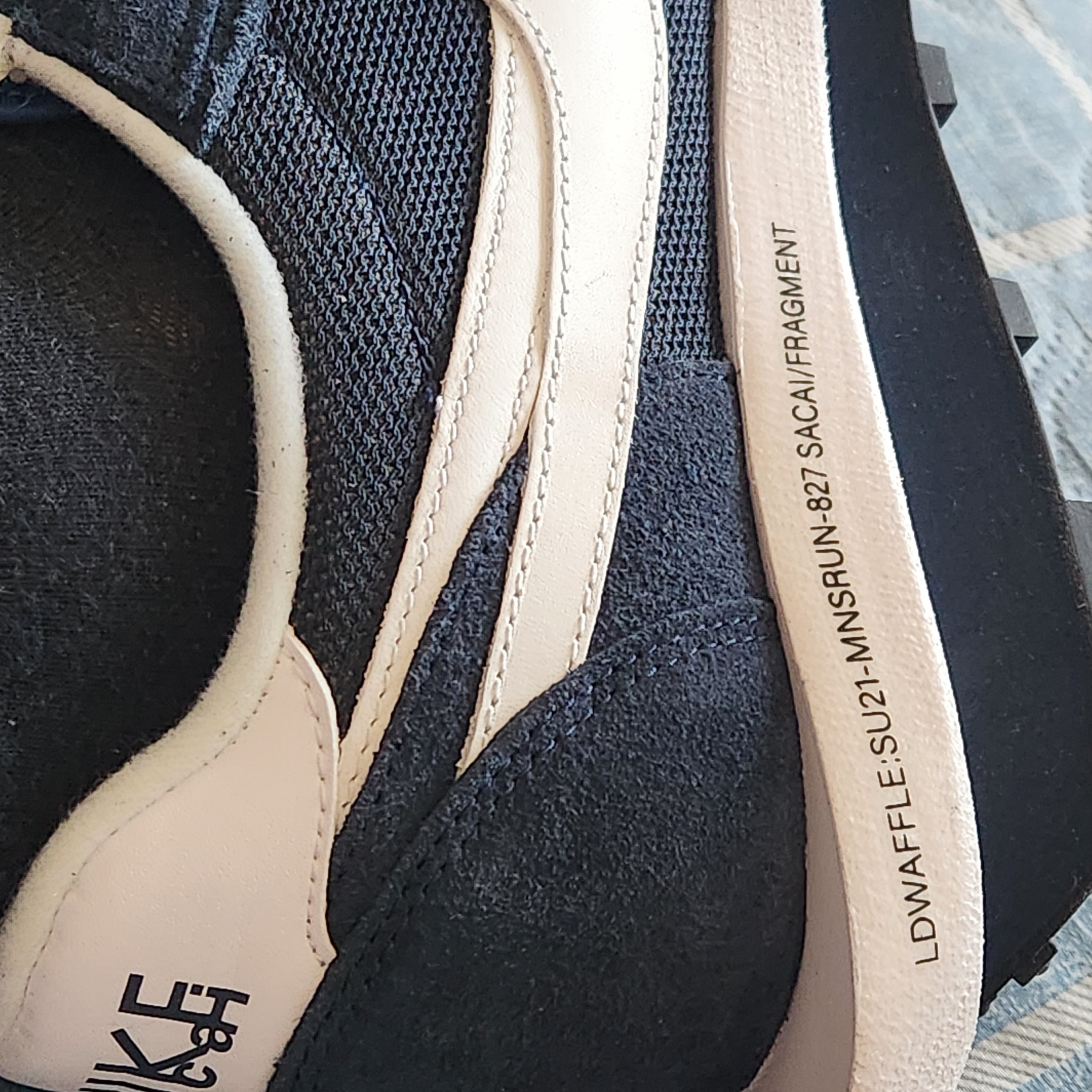 Nike x Sacai x Fragment LDWaffle Blackened Blue 착용 스타일 - 3