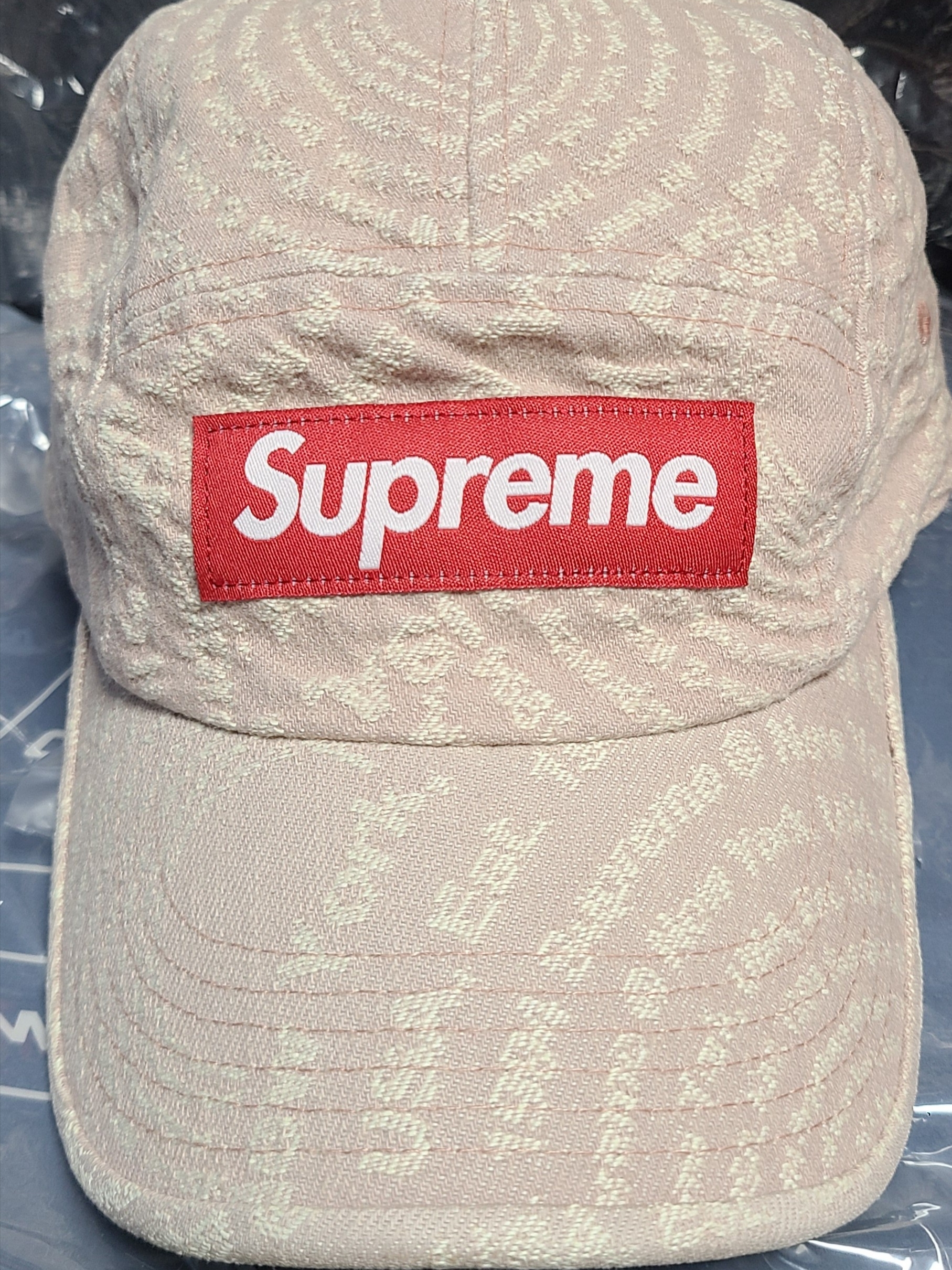 Supreme Circles Jacquard Denim Camp Cap Brown - 21FW 착용 스타일