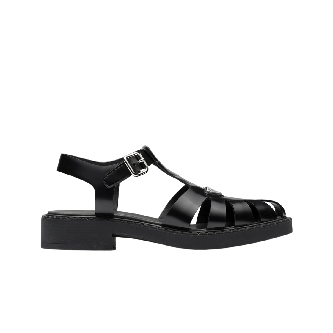 프라다 브러쉬드 레더 피셔맨 샌들 블랙(Prada Brushed Leather Fisherman Sandals Black) - 1