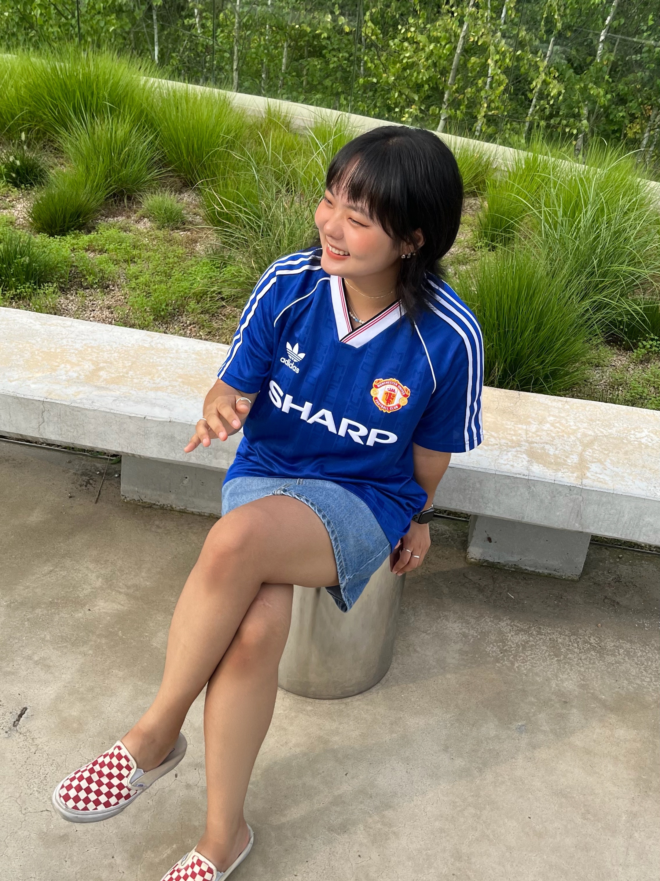 Adidas Manchester United 1988/90 Jersey Collegiate Royal - KR Sizing 착용 스타일 - 2