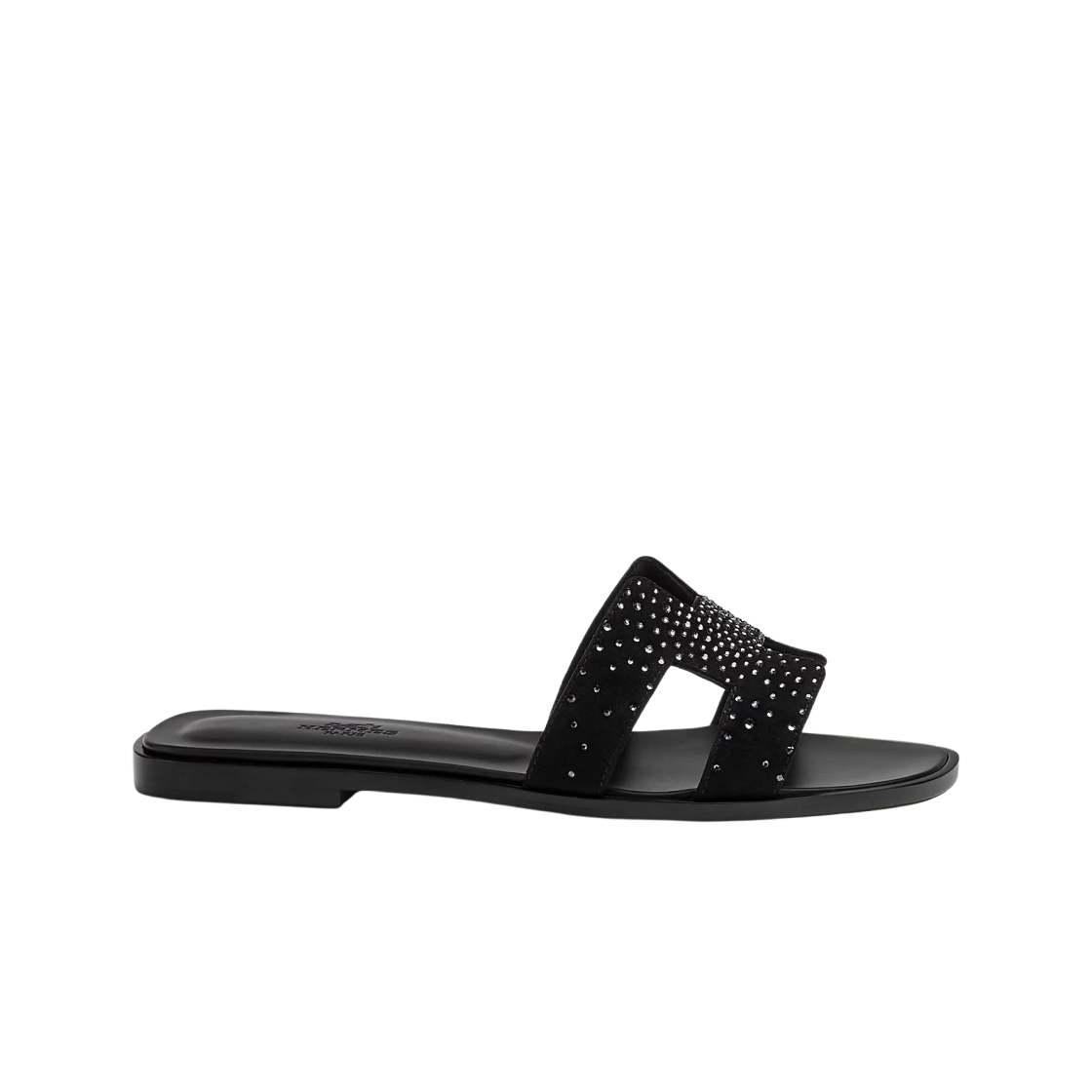 (W) 에르메스 오란 샌들 스웨이드 고트스킨 & 누아((W) Hermes Oran Sandal Suede Goatskin & Noir) - 1