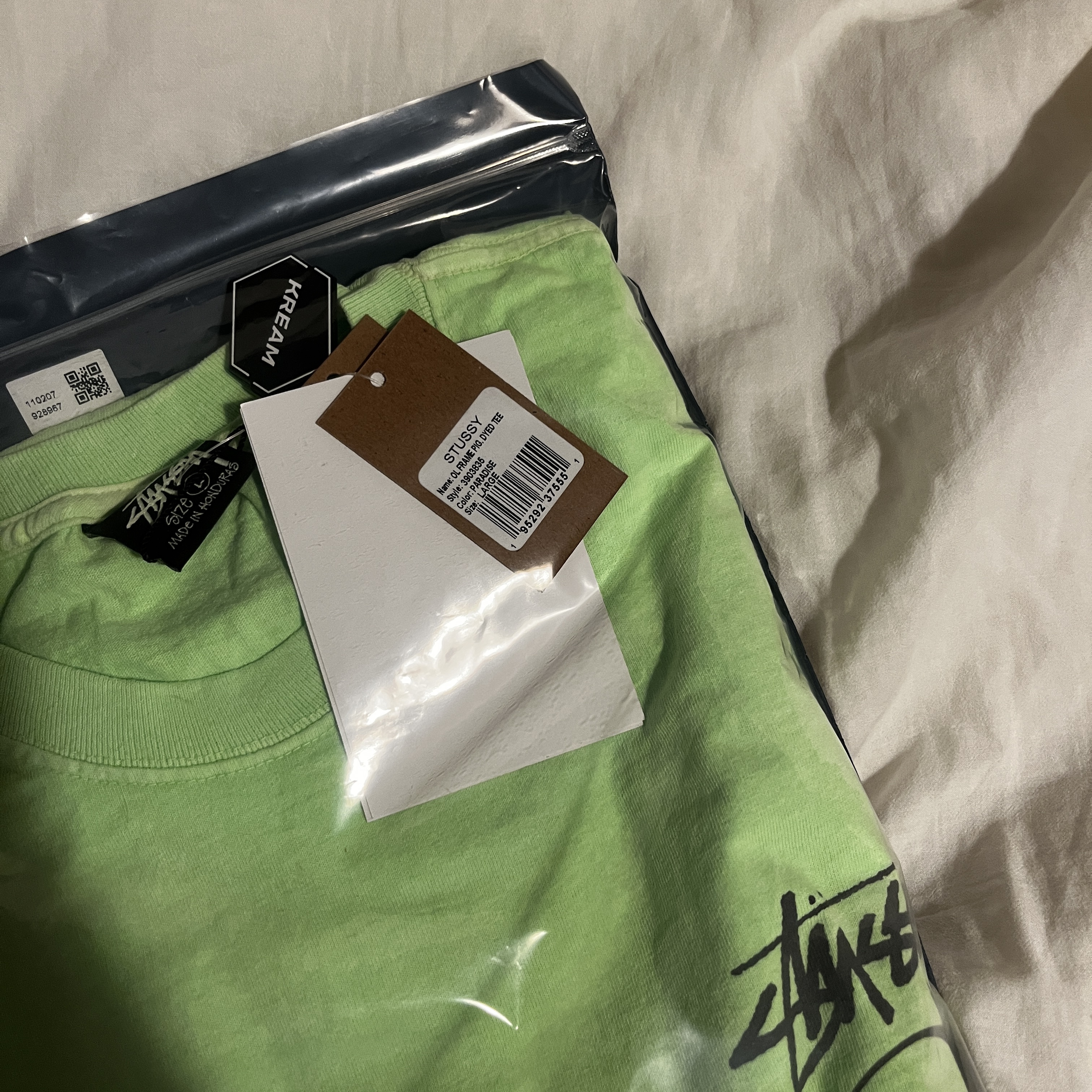 Stussy x Our Legacy Frame Pigment Dyed T-Shirt Paradise 착용 스타일