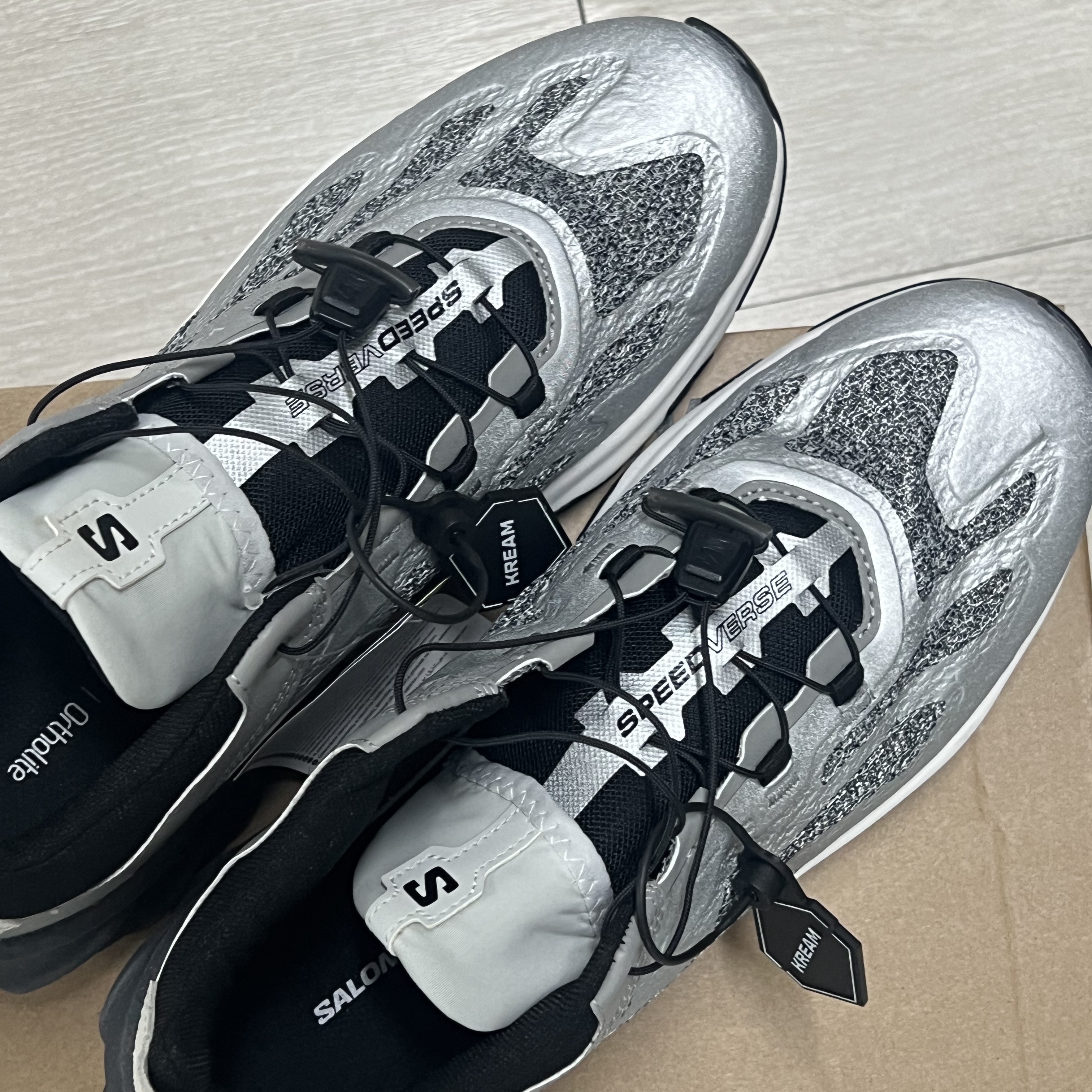 Salomon Speedverse PRG Silver Frost Grey Lunar Rock 착용 스타일 - 2