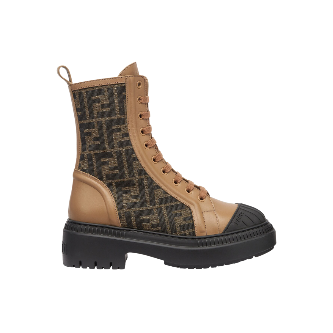 (W) 펜디 도미노 레더 바이커 부츠 베이지((W) Fendi Domino Leather Biker Boots Beige) - 1