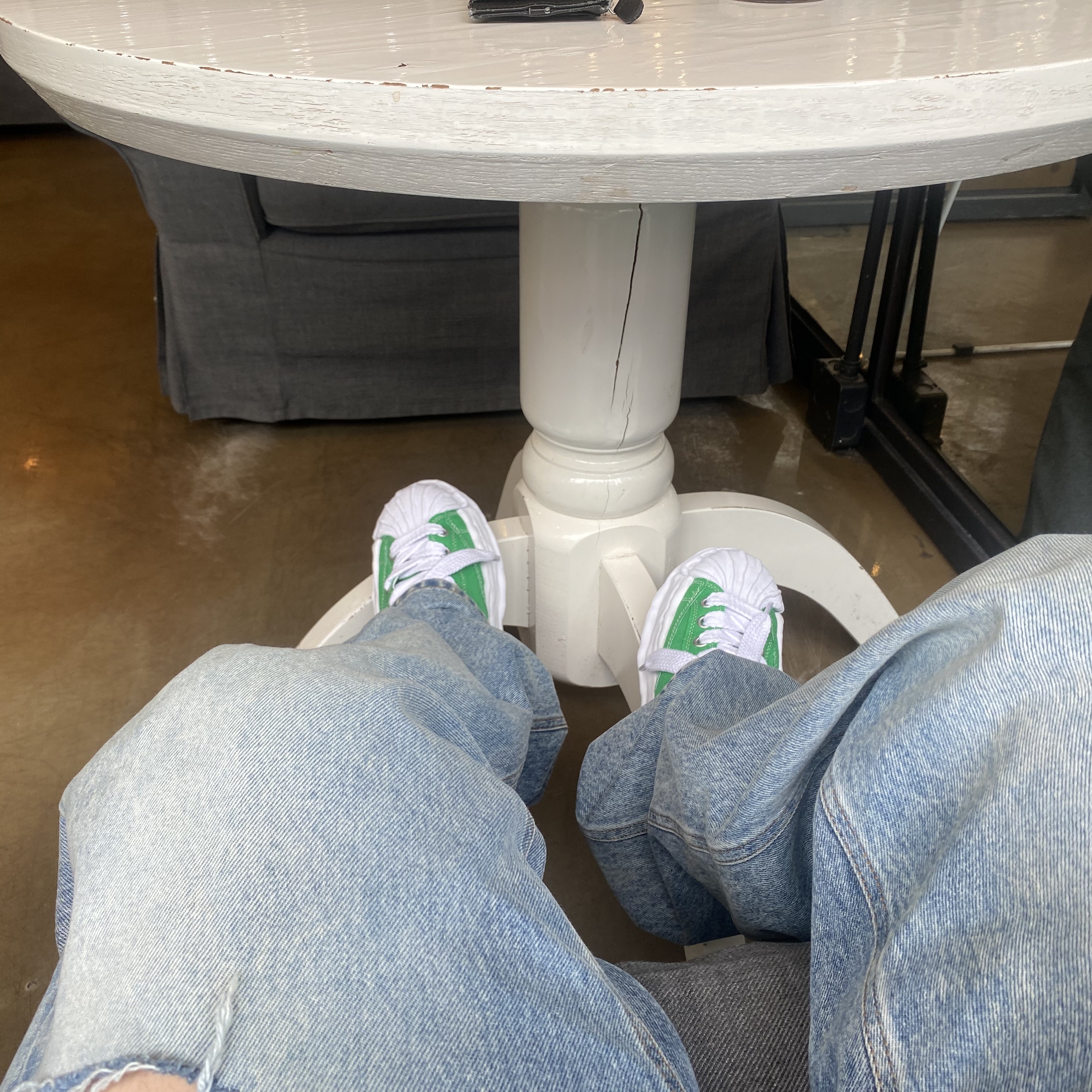Maison Mihara Yasuhiro Blakey OG Sole Canvas Low-top Sneakers Green 착용 스타일