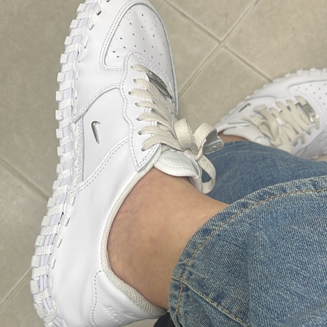 Nike x Jacquemus J Force 1 Low LX SP White 착용 스타일