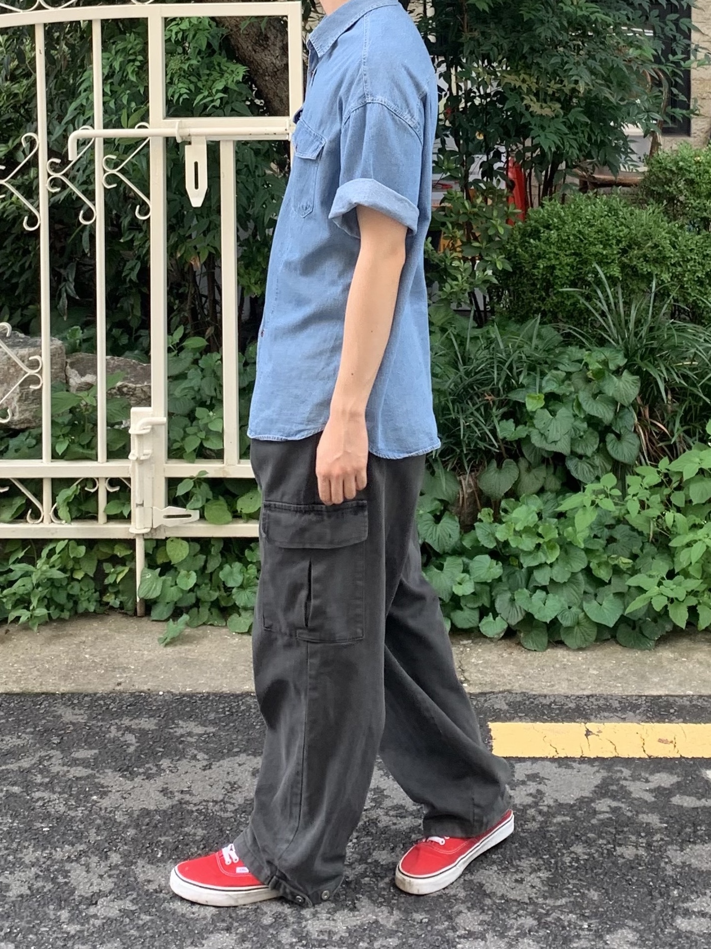 Vans Authentic Red 착용 스타일 - 2