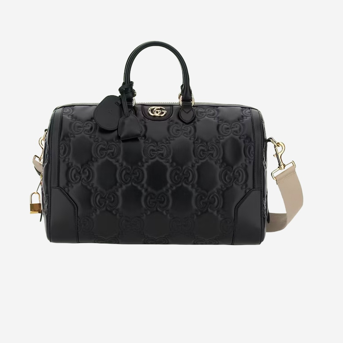 Gucci GG Matelasse Medium Duffle Black Leather 상세 이미지 1