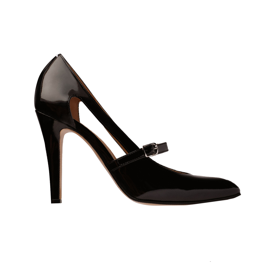 (W) 메종 마르지엘라 페이턴트 레더 컷아웃 펌프스 블랙((W) Maison Margiela Patent Leather Cut-Out Pumps Black) - 1