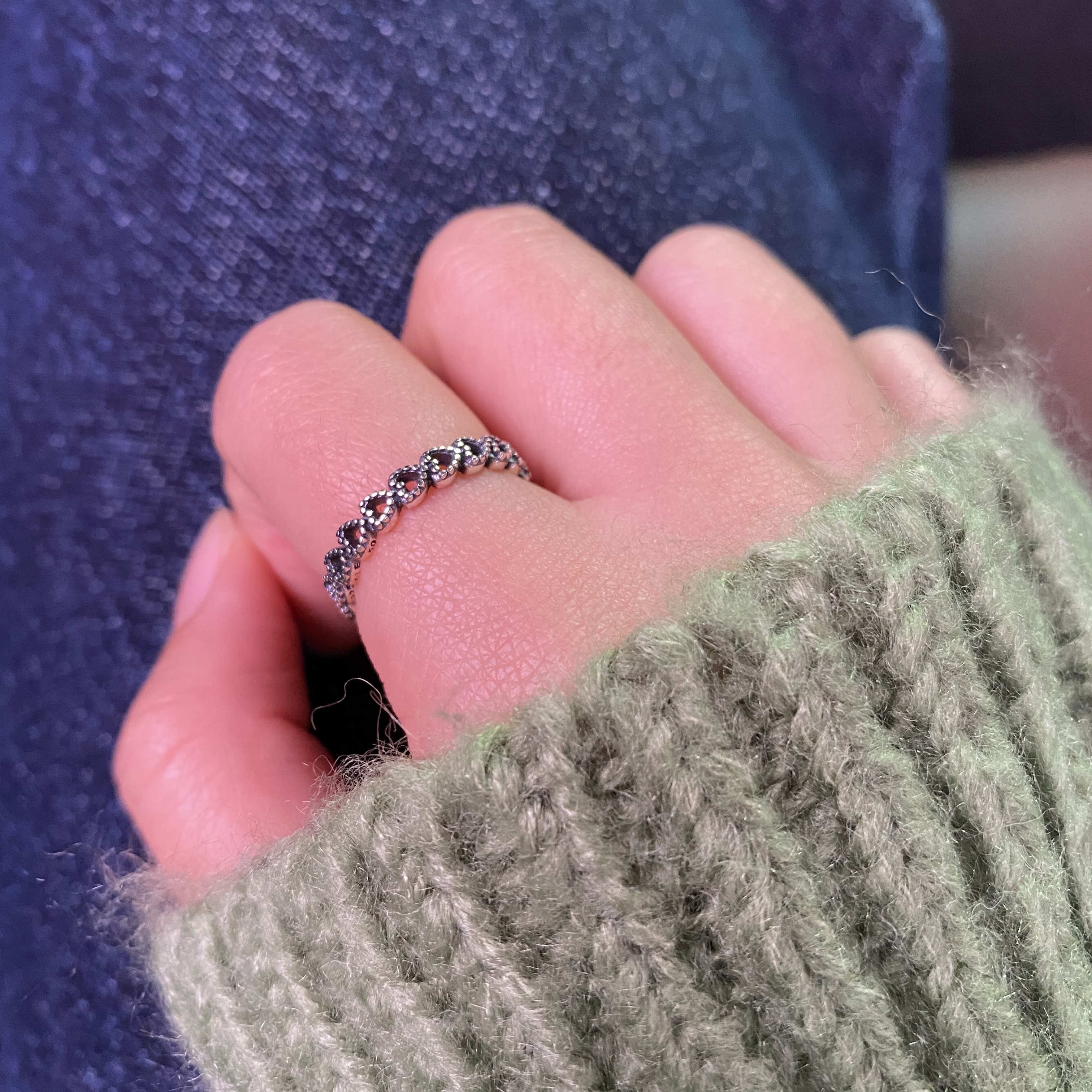 (W) Pandora Openwork Heart Ring Sterling Silver 착용 스타일