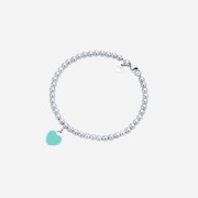 Tiffany & Co. Return to Tiffany Blue Heart Tag Bead Bracelet Silver