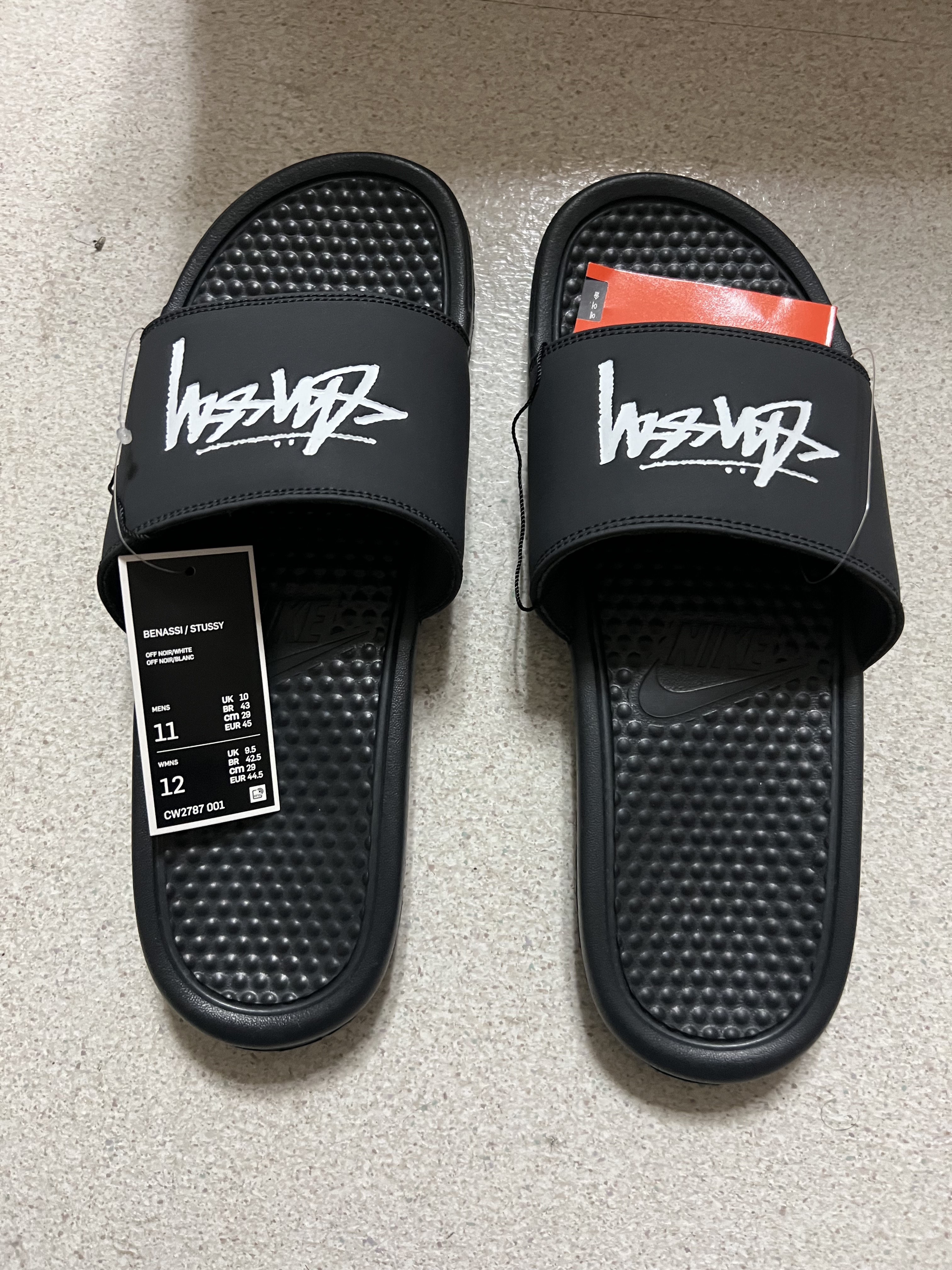 Nike x Stussy Benassi Slide Off Noir 착용 스타일