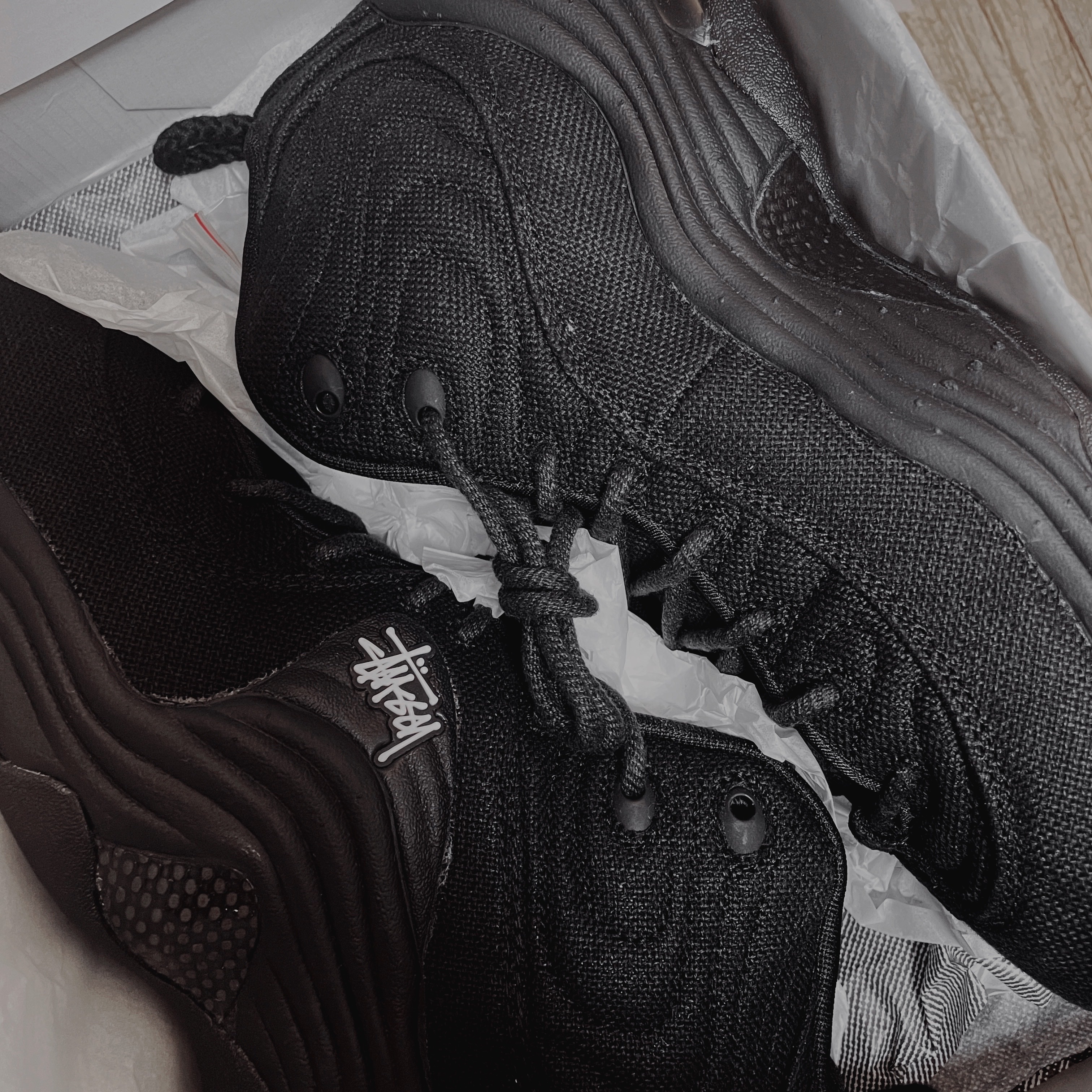 Nike x Stussy Air Penny II Black 착용 스타일 - 1