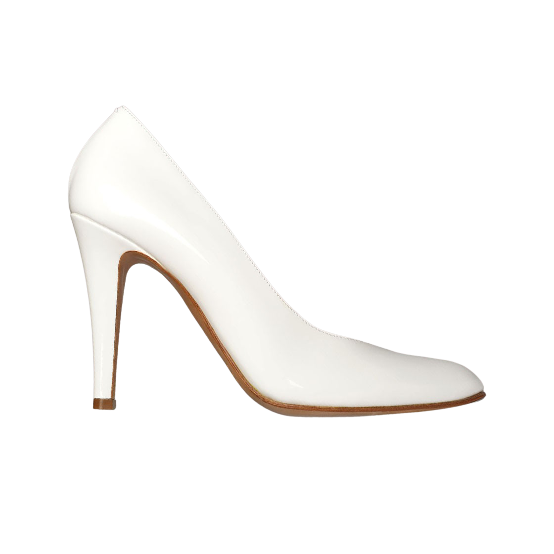 (W) 메종 마르지엘라 페이턴트 레더 컷아웃 펌프스 윈터 화이트((W) Maison Margiela Patent Leather Cut-Out Pumps Winter White) - 1