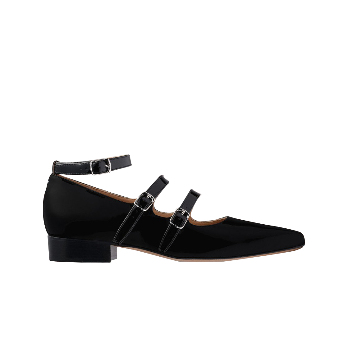 (W) 메종 마르지엘라 바브 스트랩 발레리나 블랙