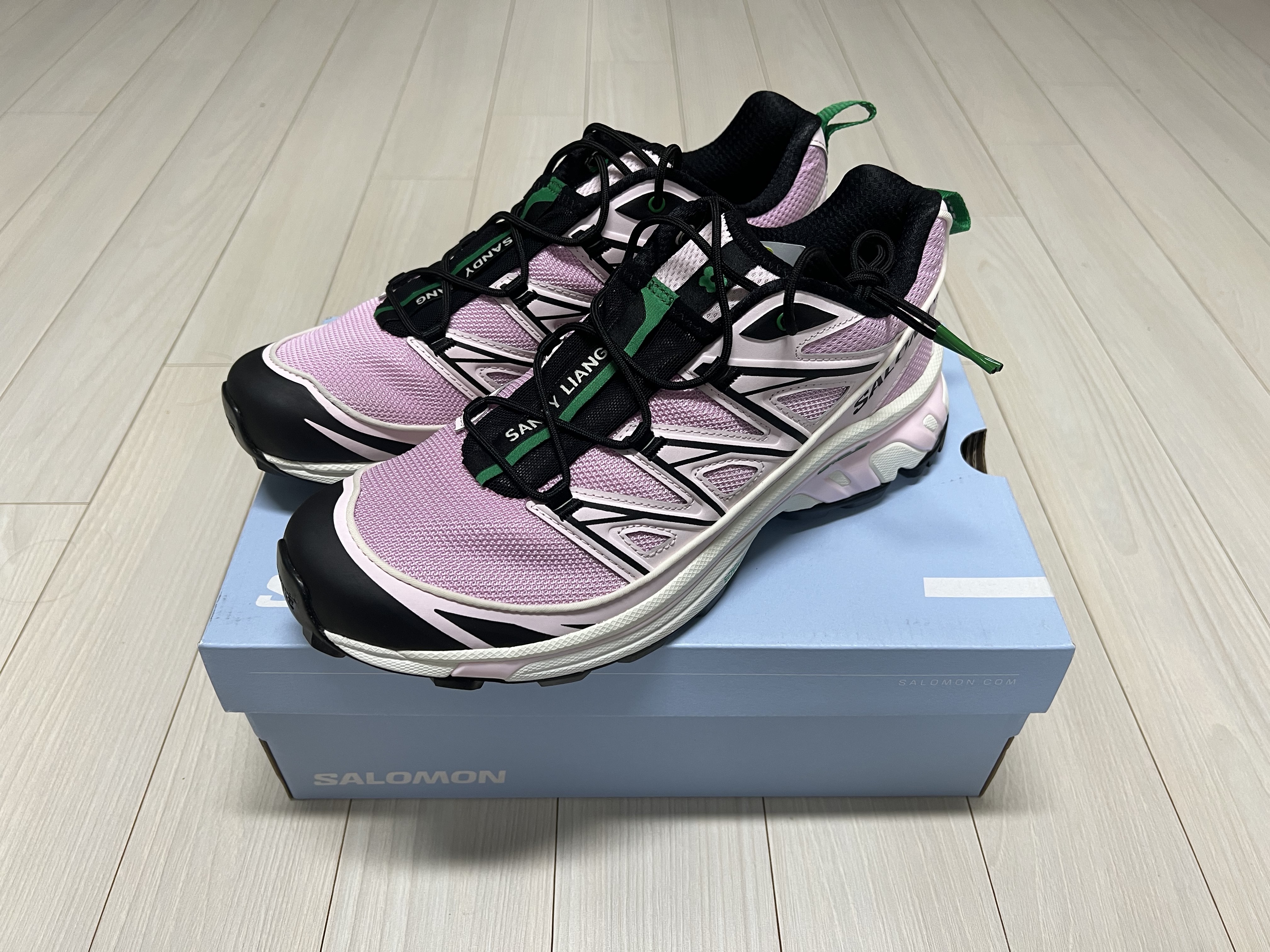 Salomon x Sandy Liang XT-6 Expanse Cradle Pink 착용 스타일