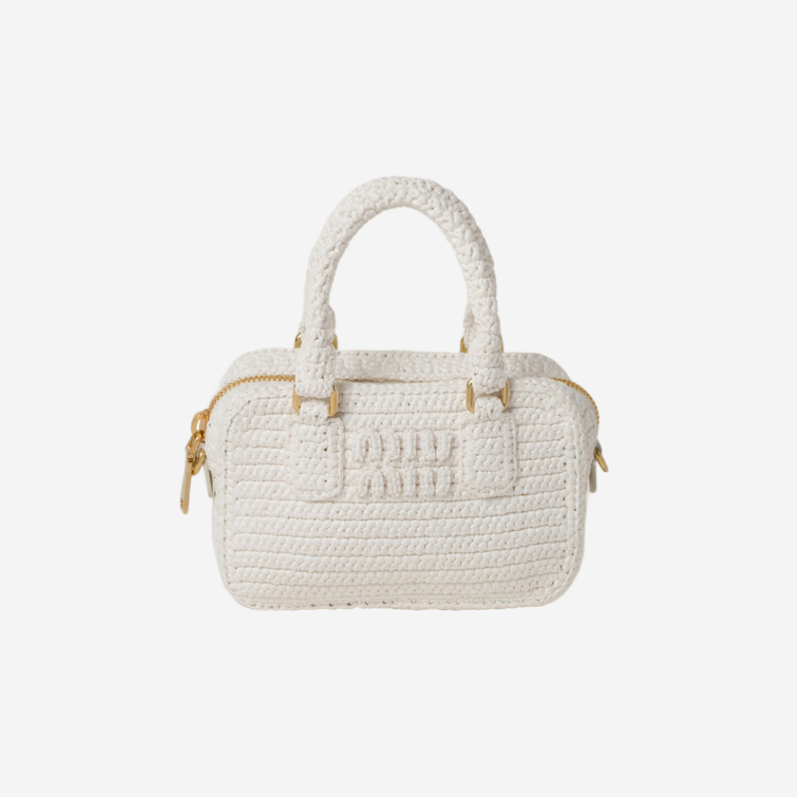 Miu Miu Crochet Top Handle Bag White 상세 이미지 1