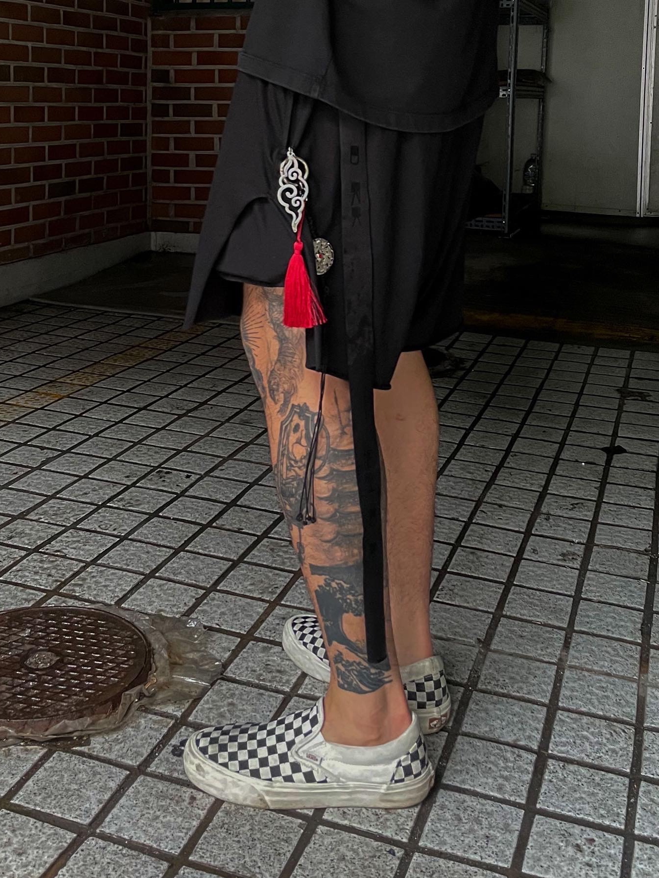 Vans Slip-On Checkerboard 착용 스타일 - 2