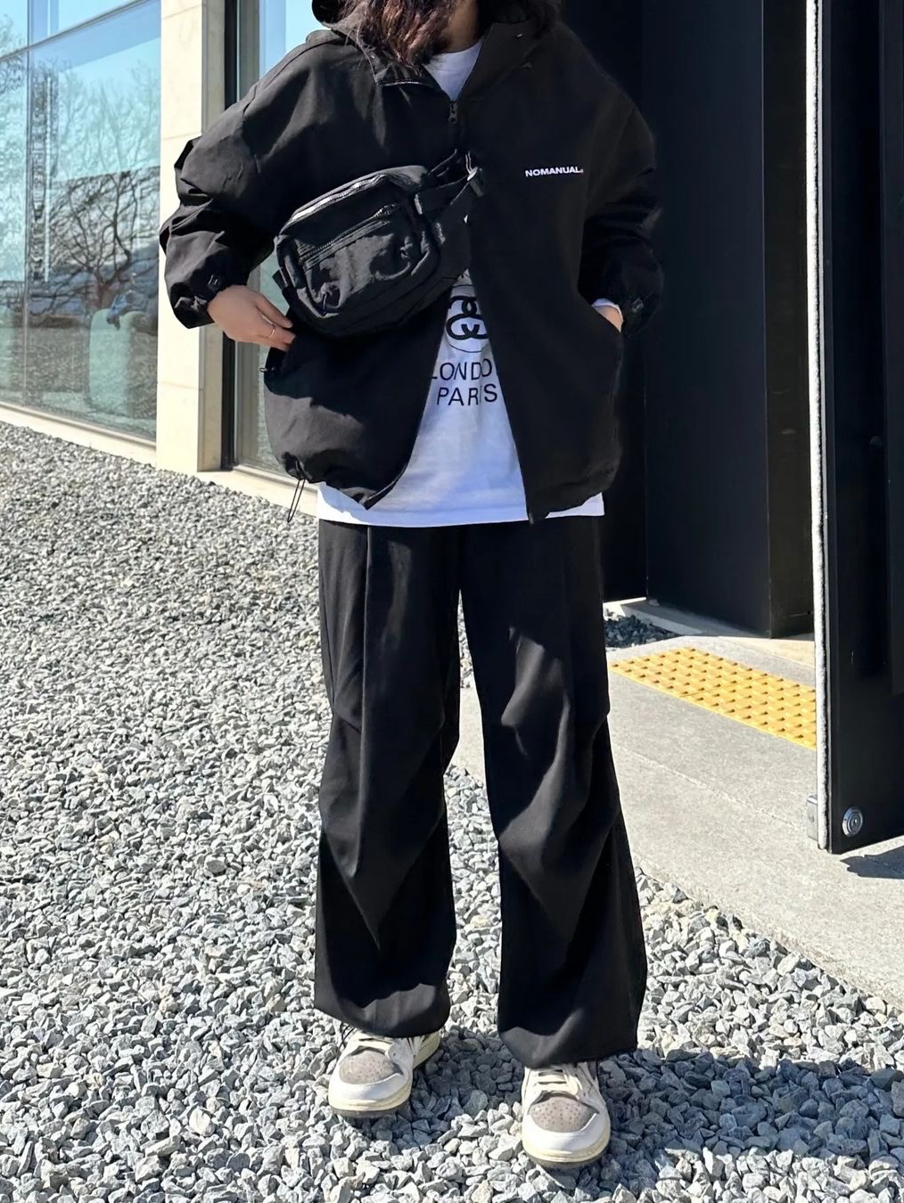 Found Pocket Pacemaker Waist Bag Black 착용 스타일