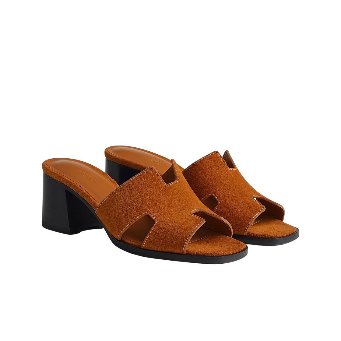 (W) 에르메스 헬리아 60 샌들 스웨이드 고트스킨 & 나뛰렐((W) Hermes Helia 60 Sandal Suede Goatskin & Naturel) - 2