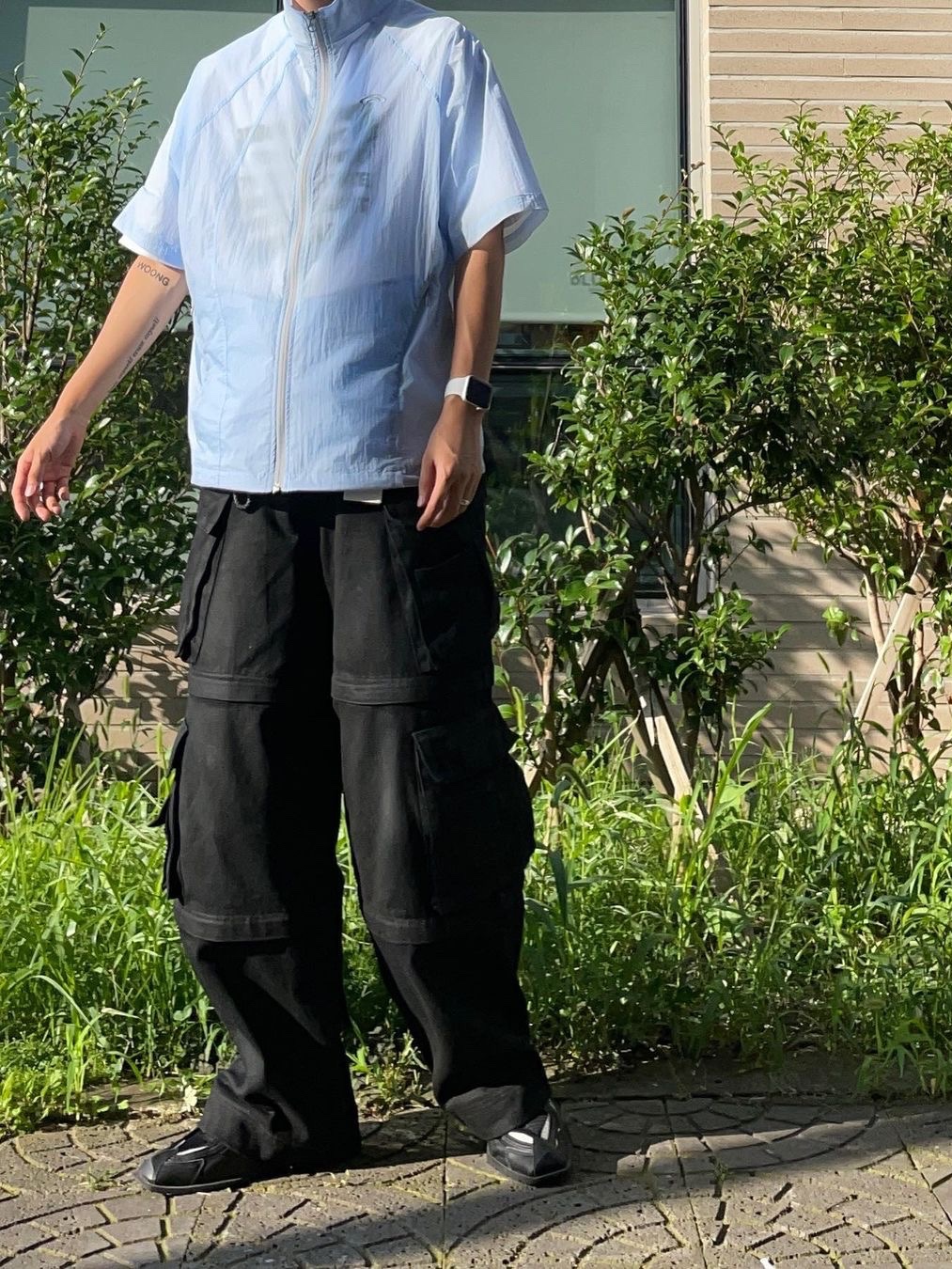 Art of Field Packable Short Sleeved Half Jacket Lime, Art of Field Packable Short Sleeved Half Jacket Ice 착용 스타일