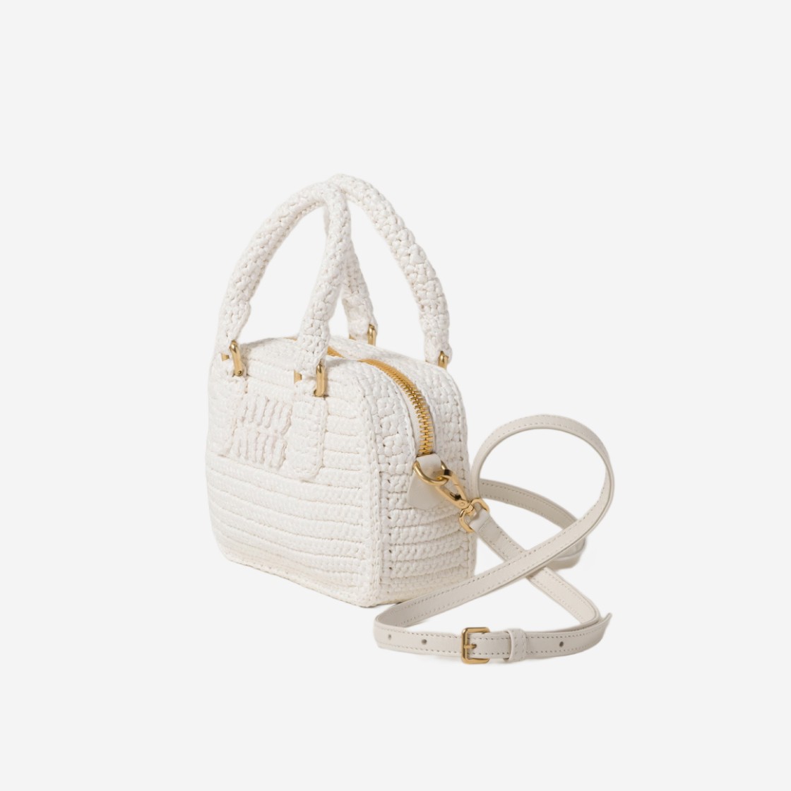 Miu Miu Crochet Top Handle Bag White 상세 이미지 2