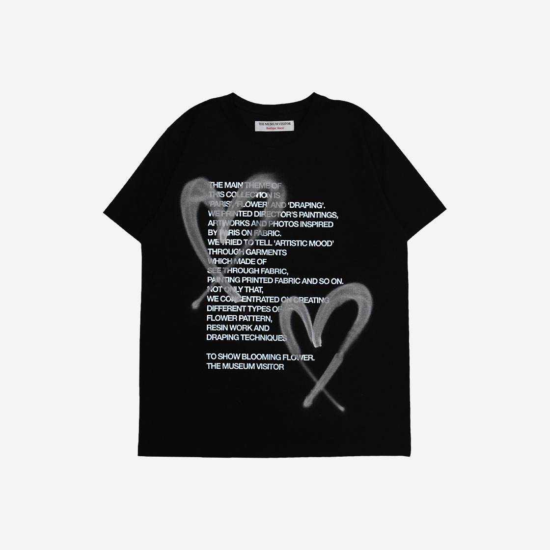 【THE MUSEUM VISITOR】HEART PRINTED T-SHIRTS/急いで THE MUSEUM VISITOR | 더뮤지엄비지터 The Museum Visitor Heart