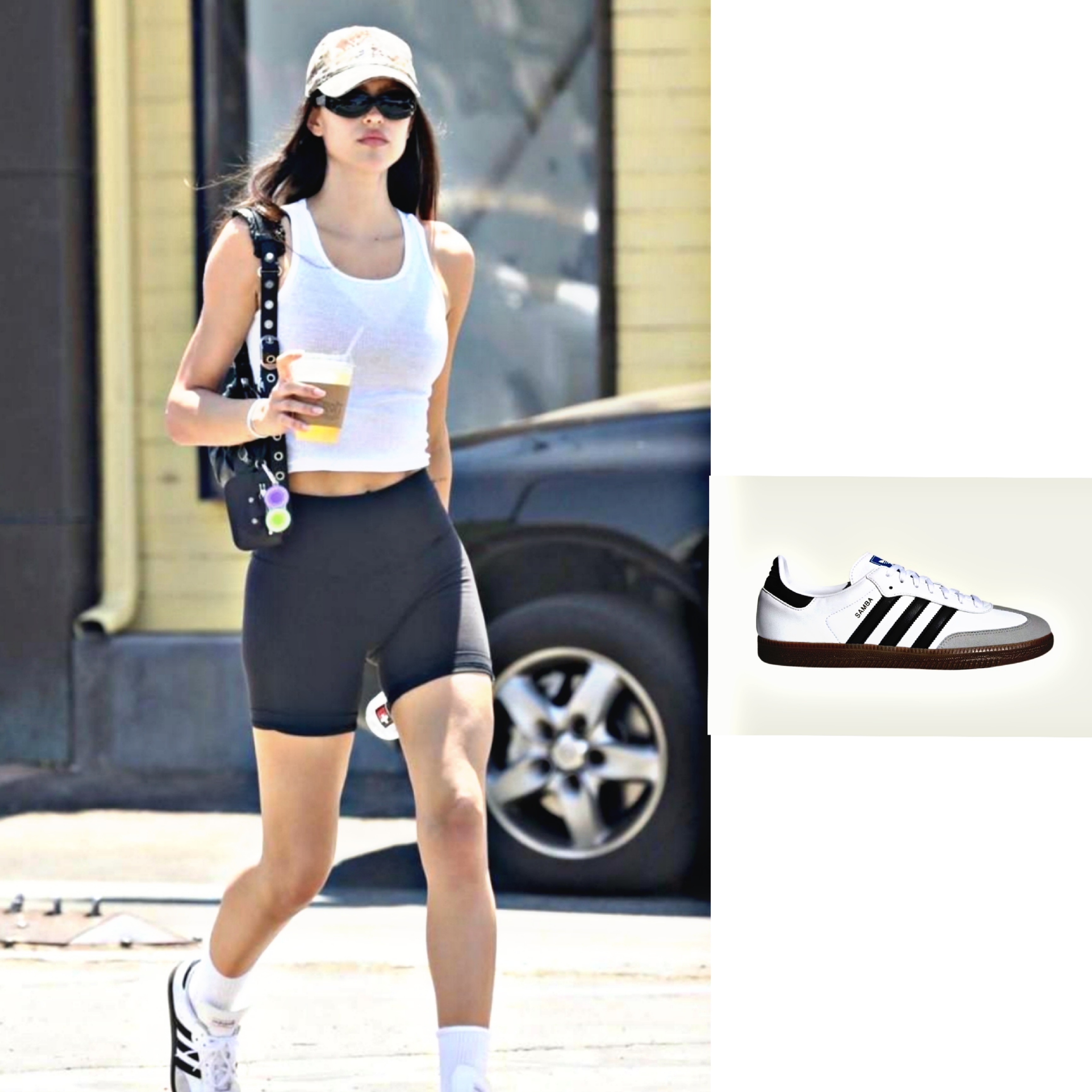 Adidas Samba Vegan White Black, Adidas Samba OG Black White Gum 착용 스타일 - 1