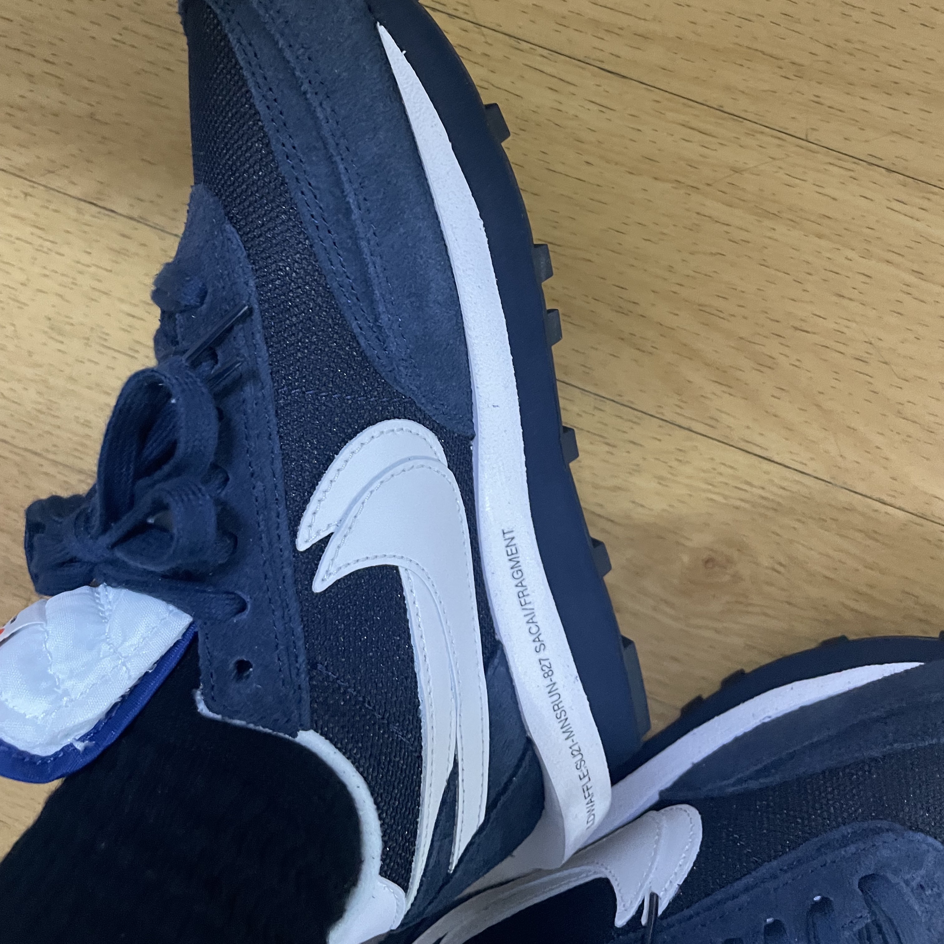 Nike x Sacai x Fragment LDWaffle Blackened Blue 착용 스타일