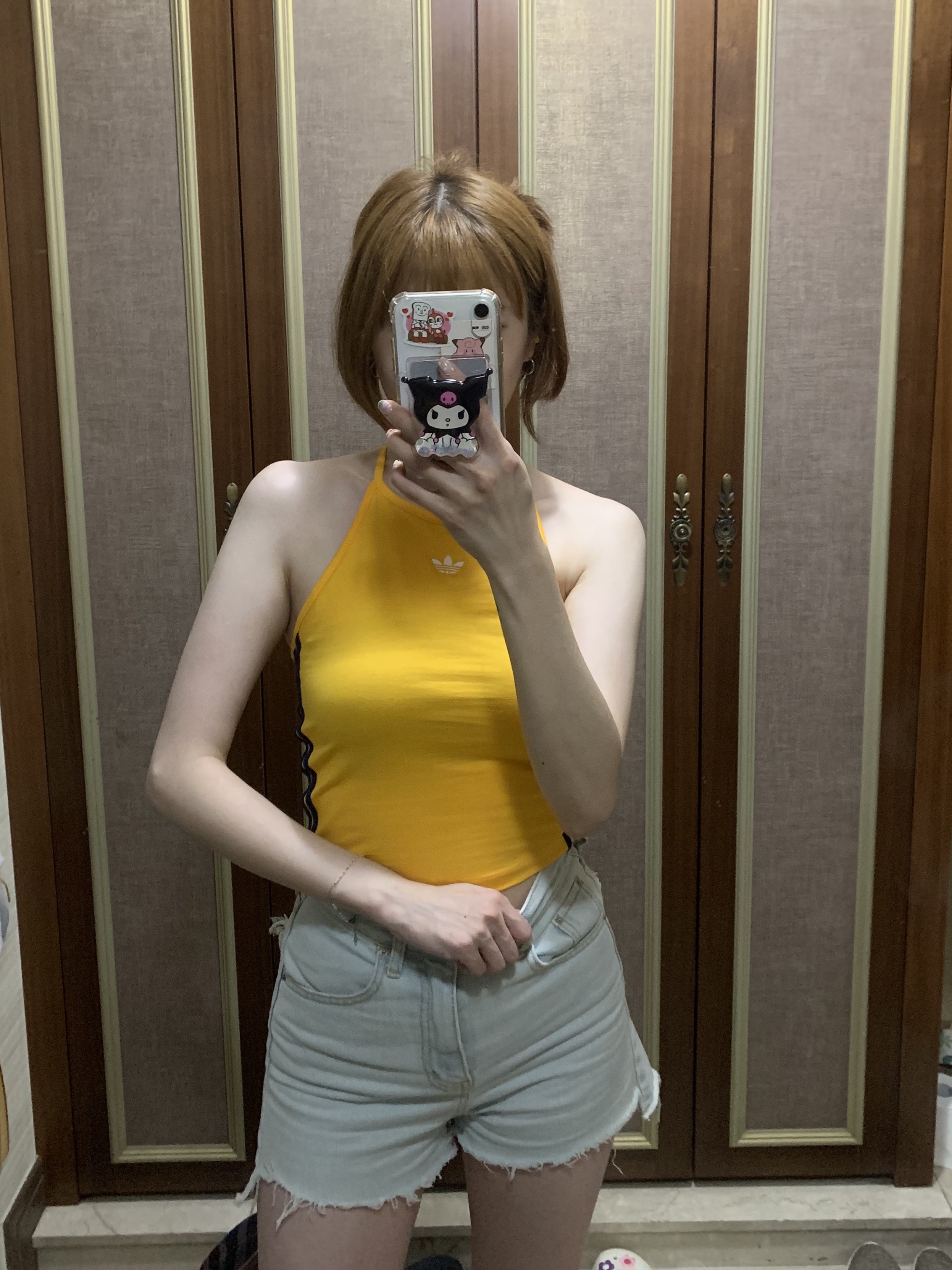 (W) Adidas Halter-Neck Tank Top Black - KR Sizing 착용 스타일 - 2