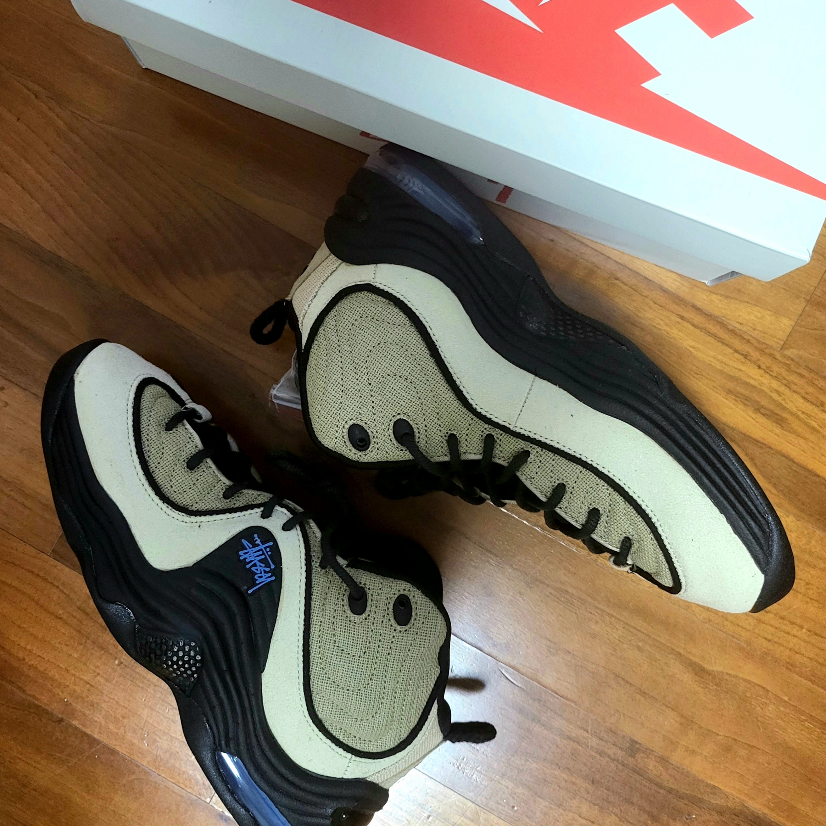 Nike x Stussy Air Penny II Rattan and Limestone 착용 스타일