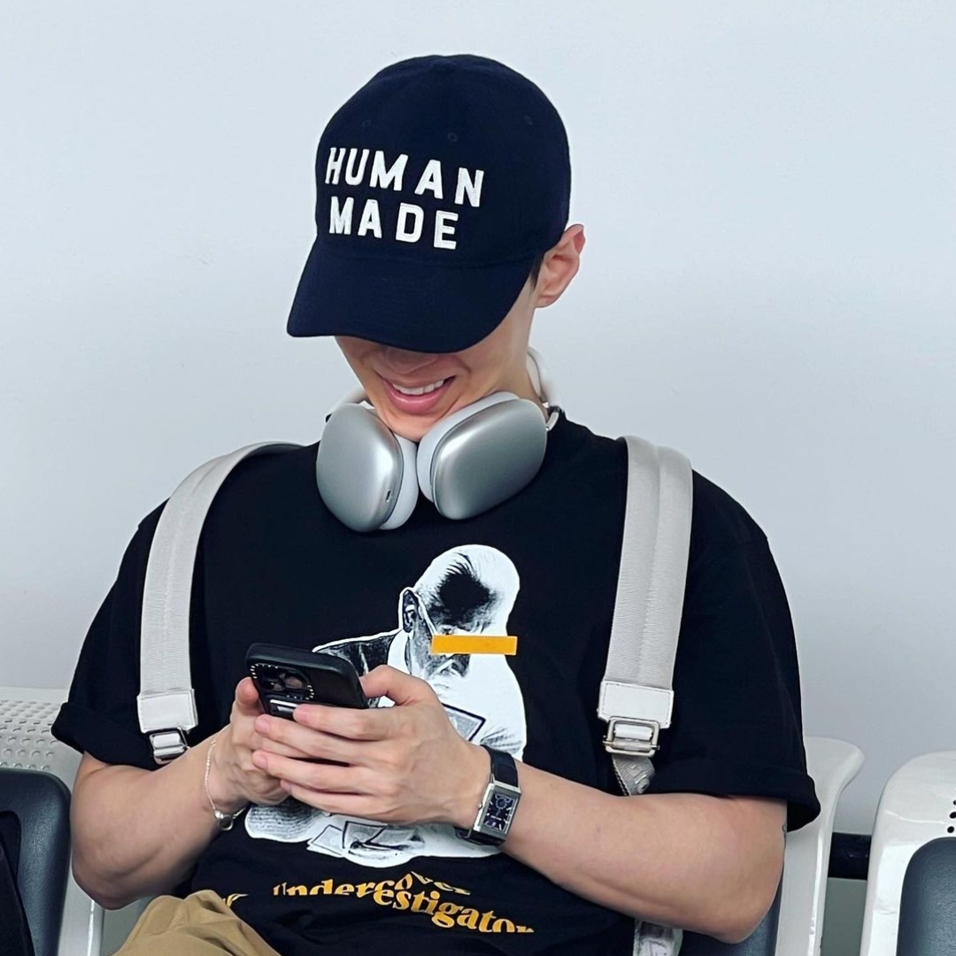 Human Made 6-Panel Wool Cap Navy, Apple AirPods Max Lightning Silver (Korean Ver.) 착용 스타일 - 4