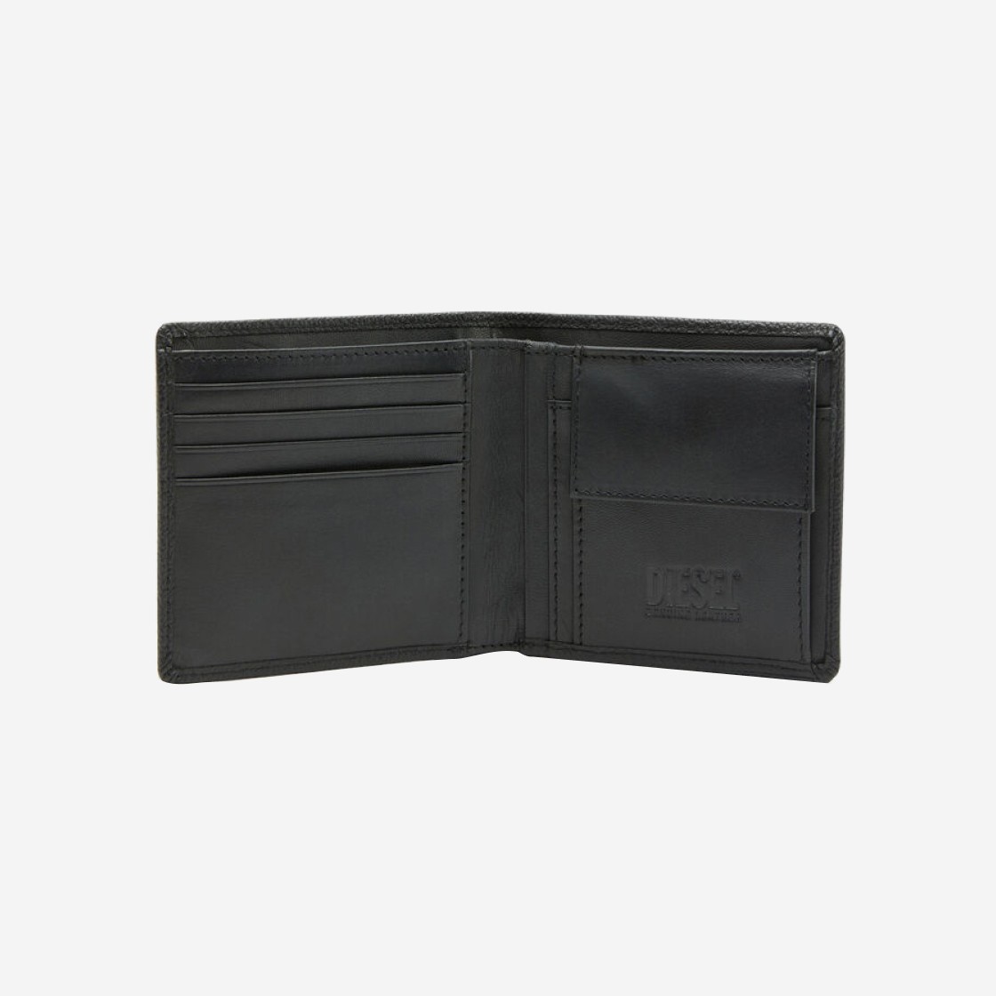 Diesel Hiresh S.Ii Leather Bi-Fold Wallet Black Silver 상세 이미지 2