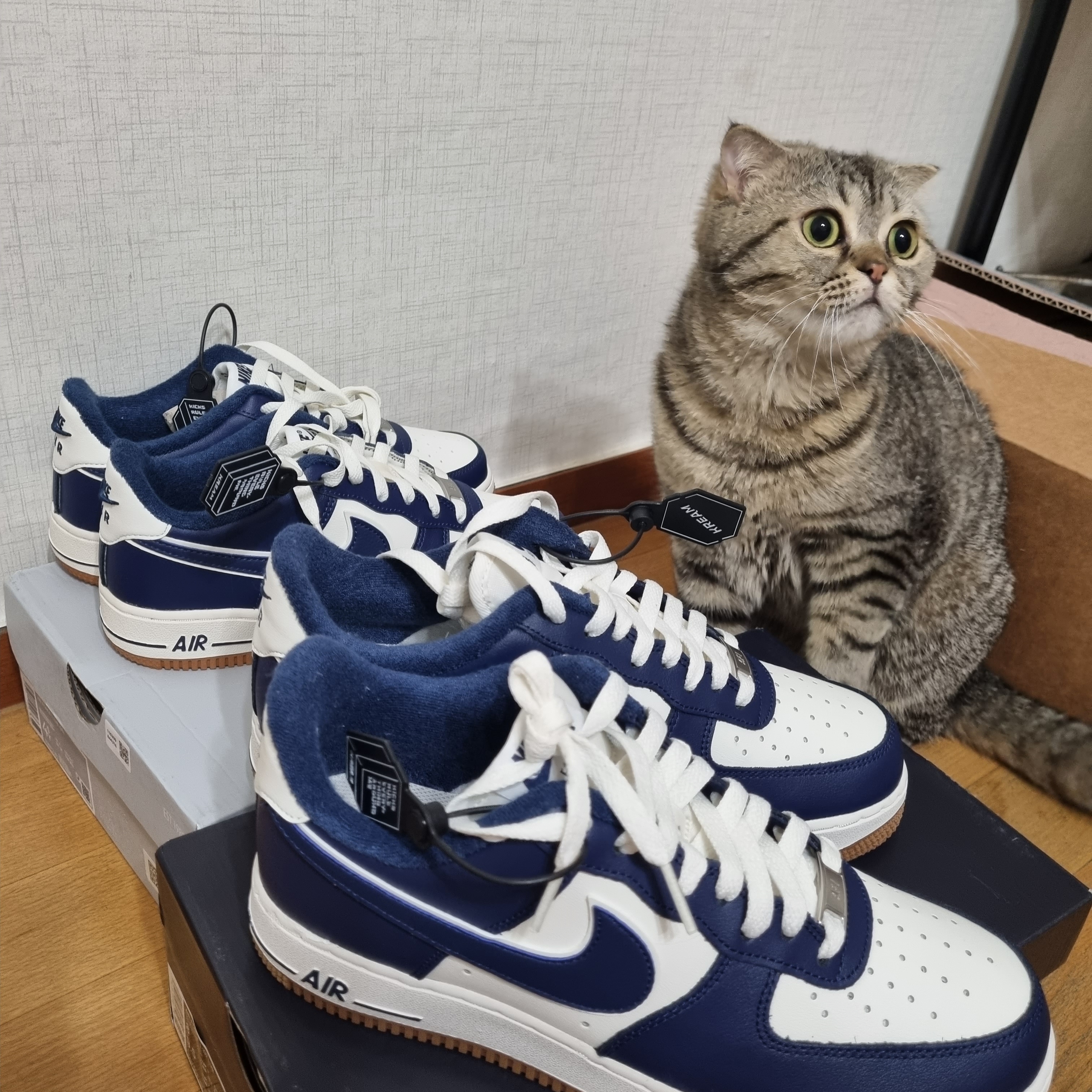 Nike Air Force 1 '07 LV8 Midnight Navy, (GS) Nike Air Force 1 LV8 3 Midnight Navy 착용 스타일